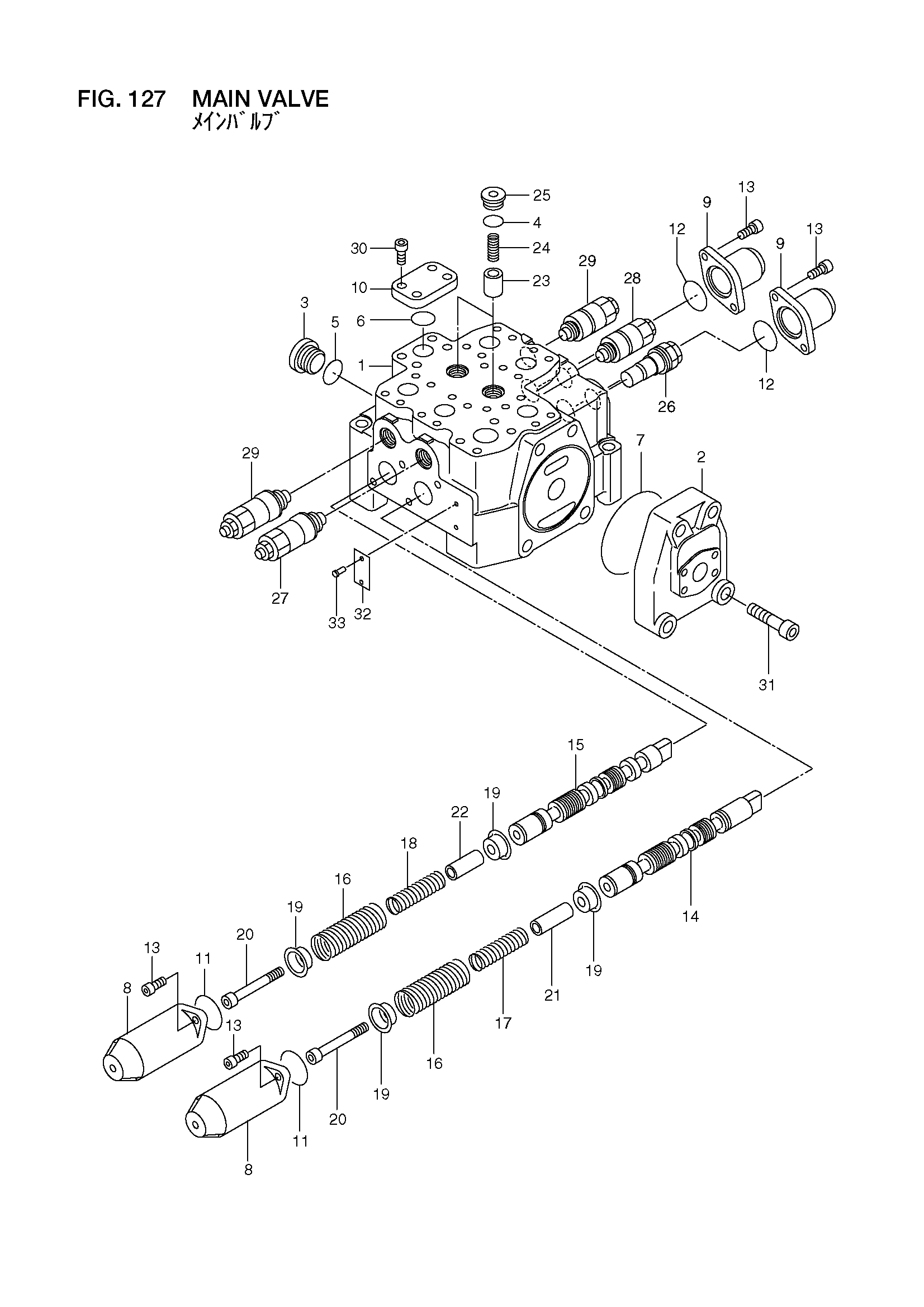 Схема Основной клапан HITACHI LX230-7