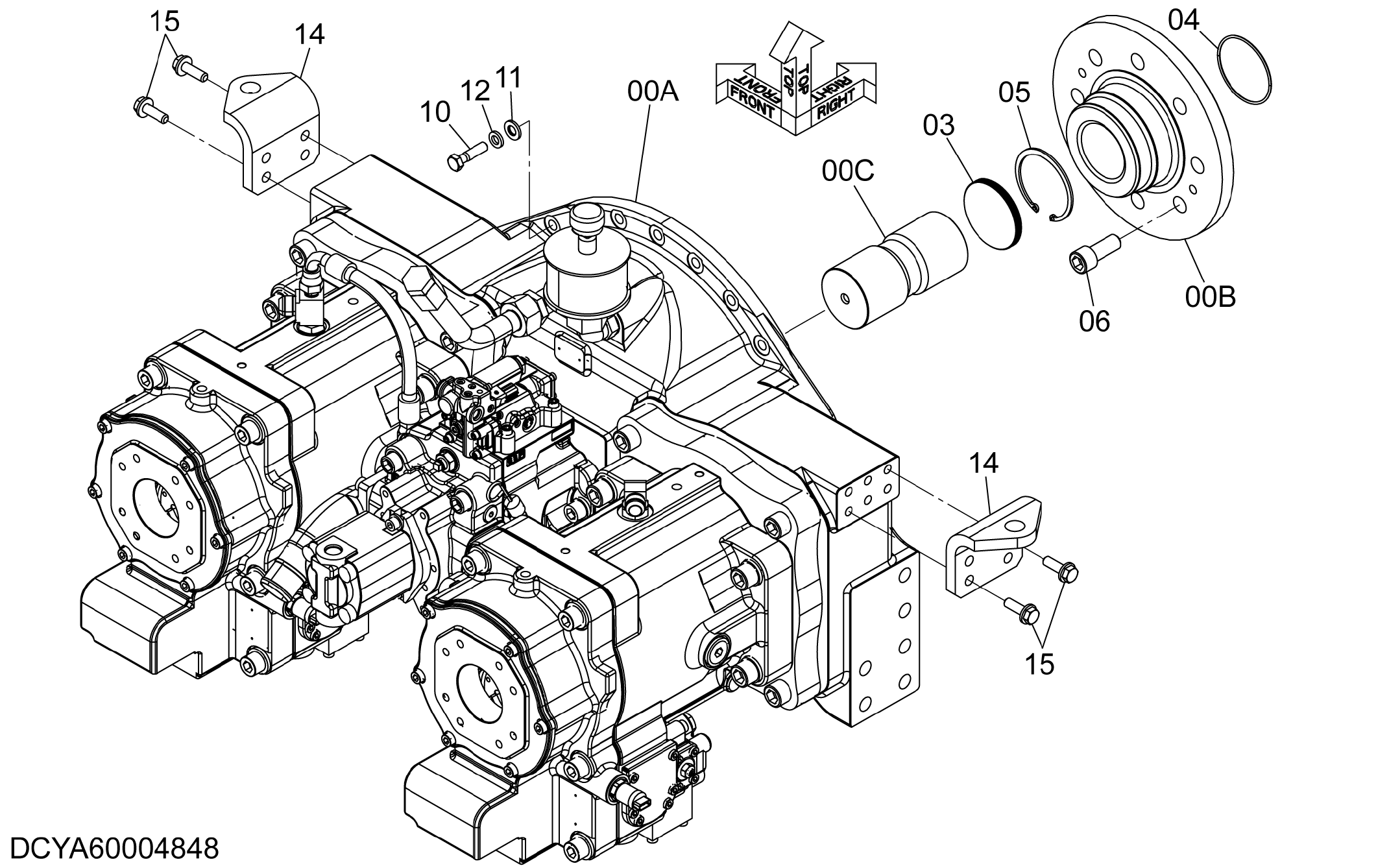 Схема Насосный агрегат HITACHI ZX670LC-5G