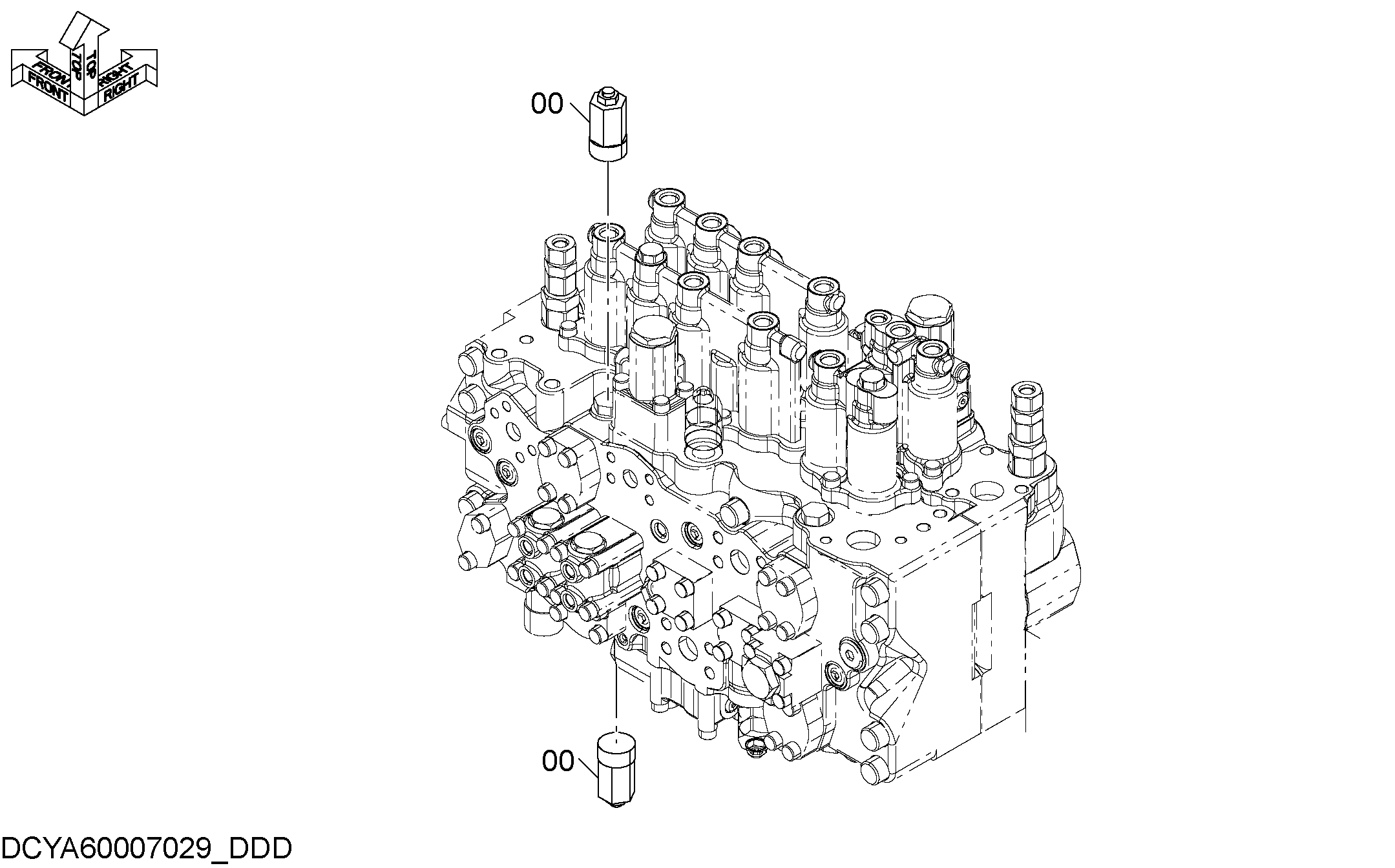 Схема RELIEF VALVE (SPARE PORT) HITACHI ZX350LCN-5B