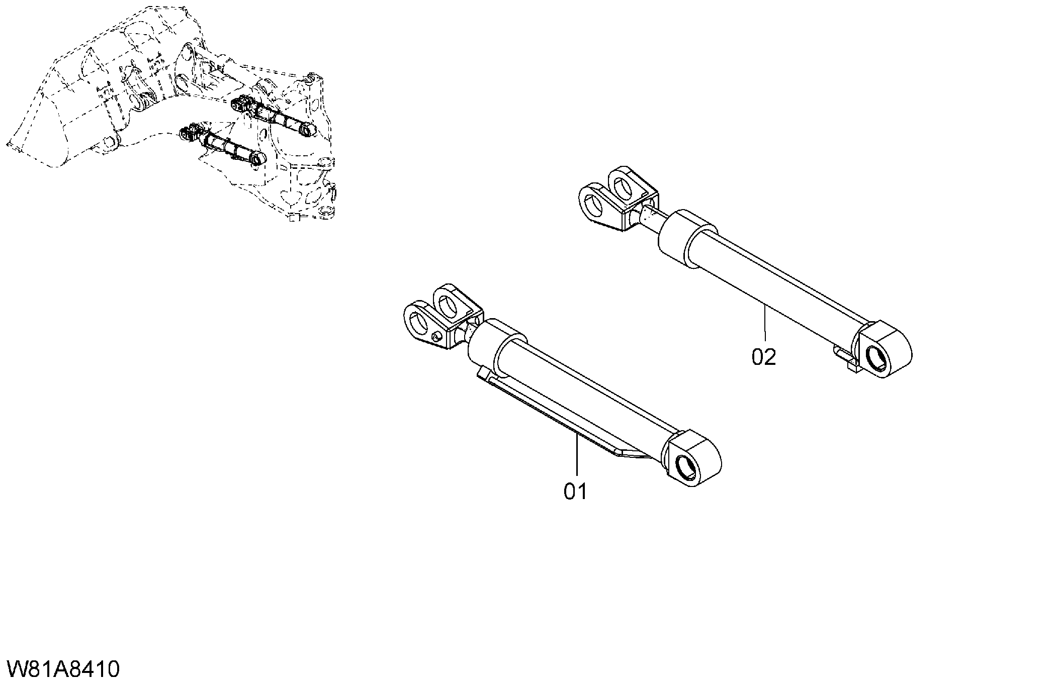 Схема Подъём гидроцилиндр рукояти HITACHI ZW250-HCMF