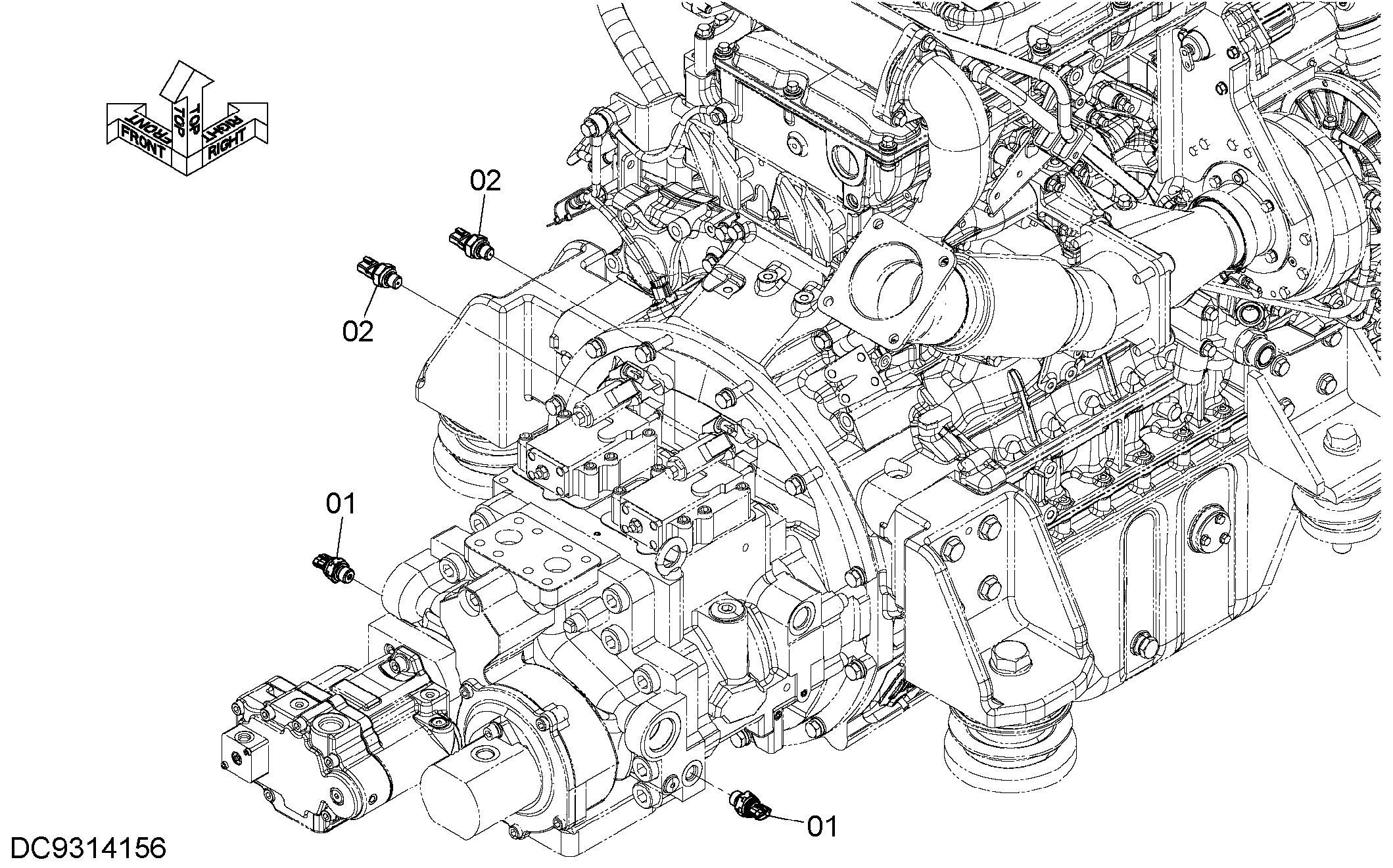Схема Электрооборудование (2) HITACHI ZX470LCH-5B