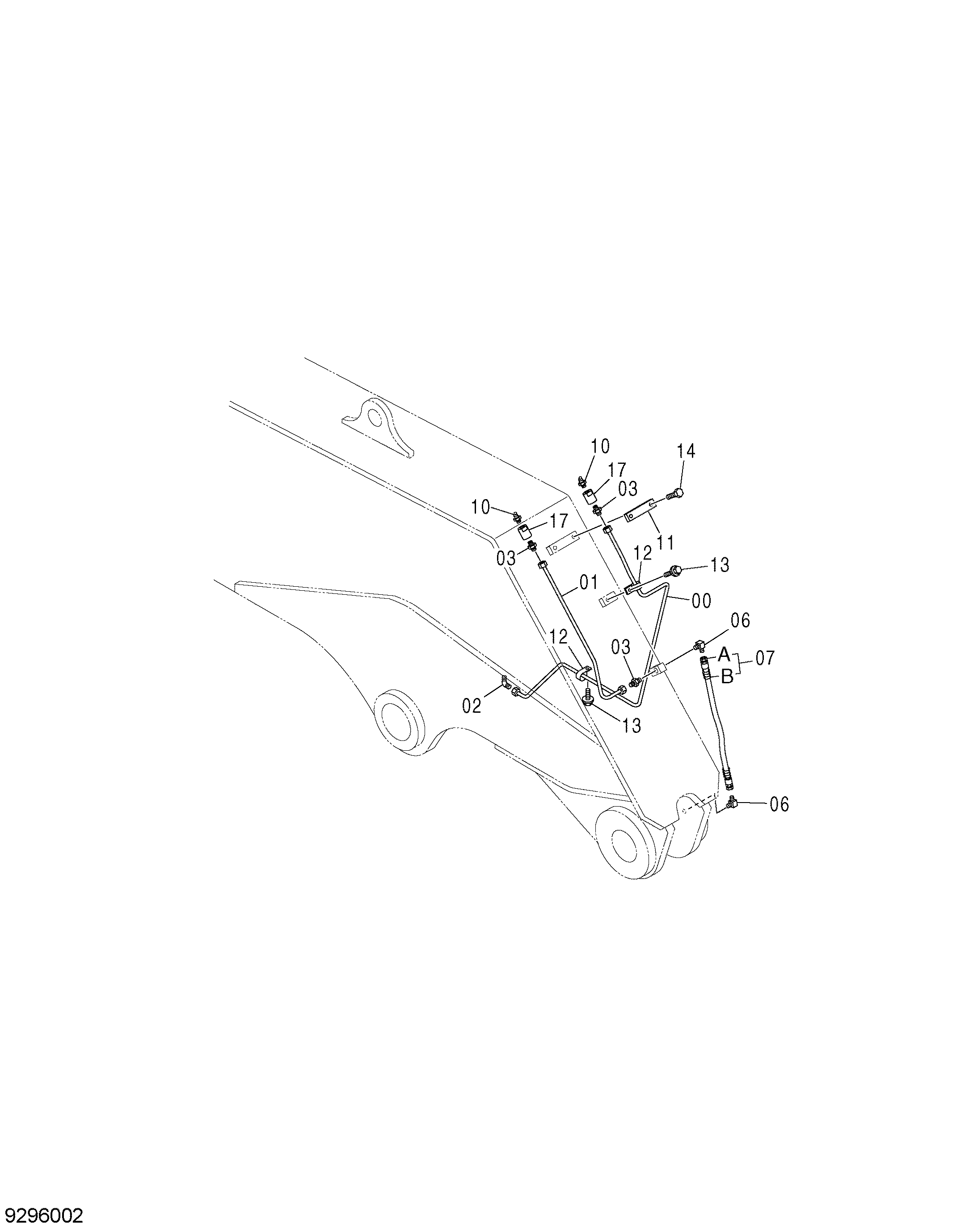 Схема Трубопроводы системы смазки (2)(тип H20LD) HITACHI ZX350LCN-5B