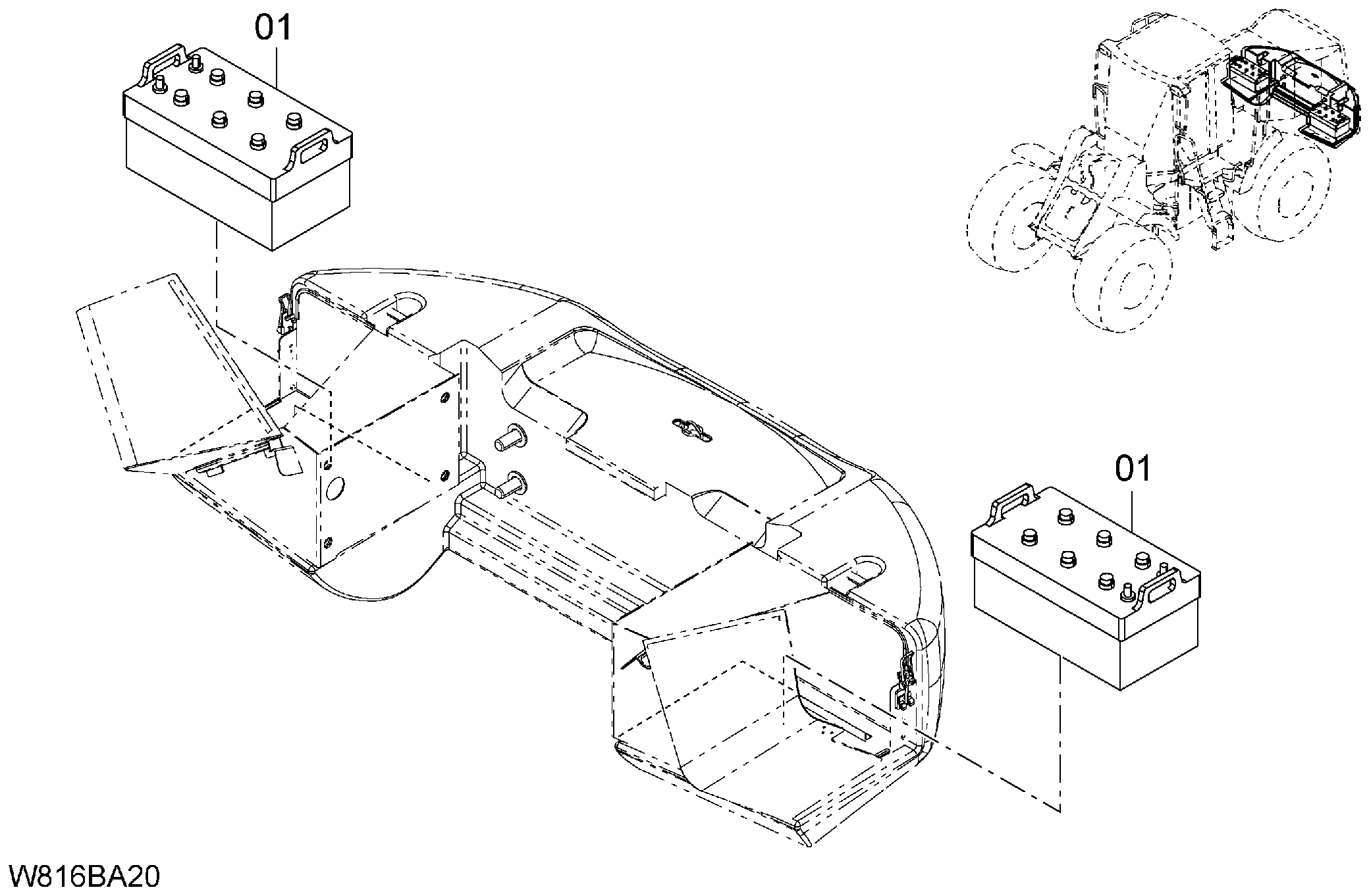 Схема Ларге капакитй аккумулятор(BA002) HITACHI ZW220-HCMF