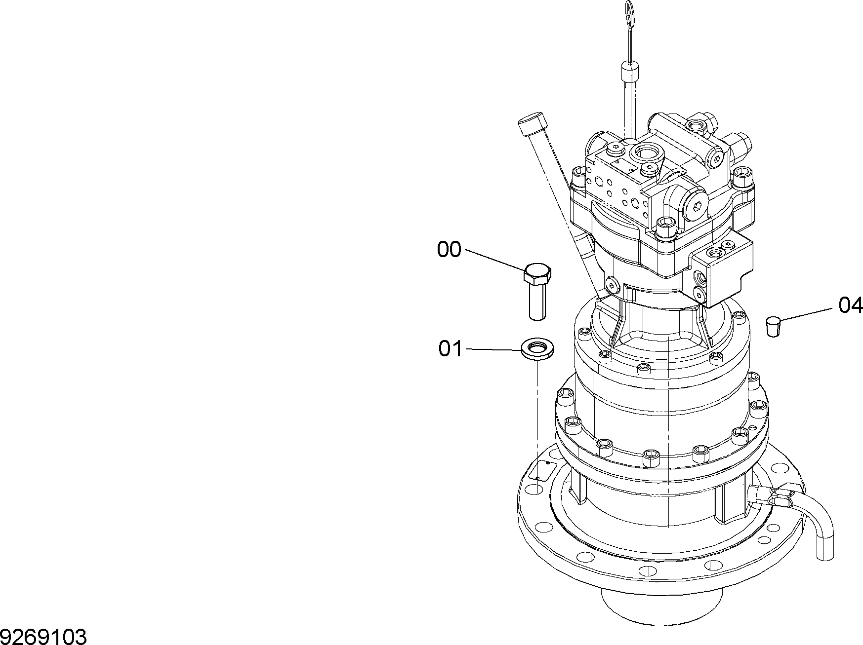 Схема Опора механизма поворота HITACHI ZX140W-3DARUMA