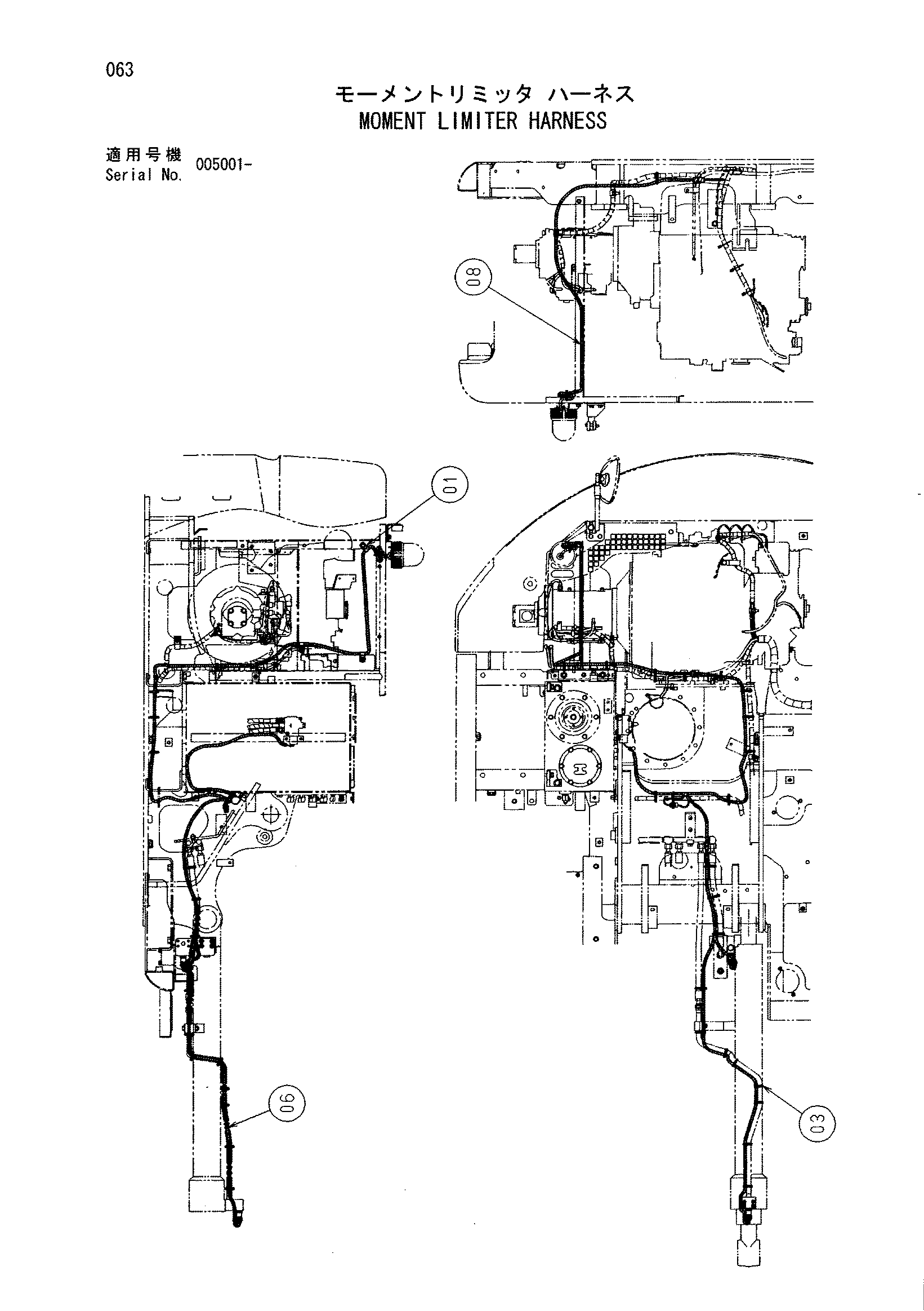 Схема Момент ограничитель жгут проводов HITACHI ZX75US