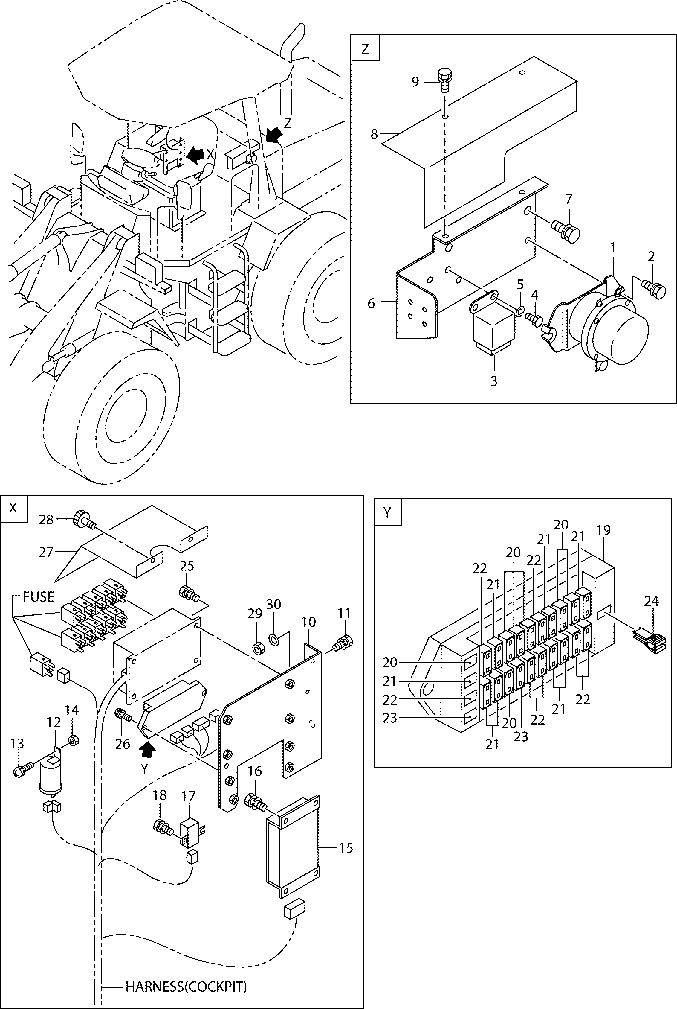 Схема Электрооборудование(реле) HITACHI LX80-7