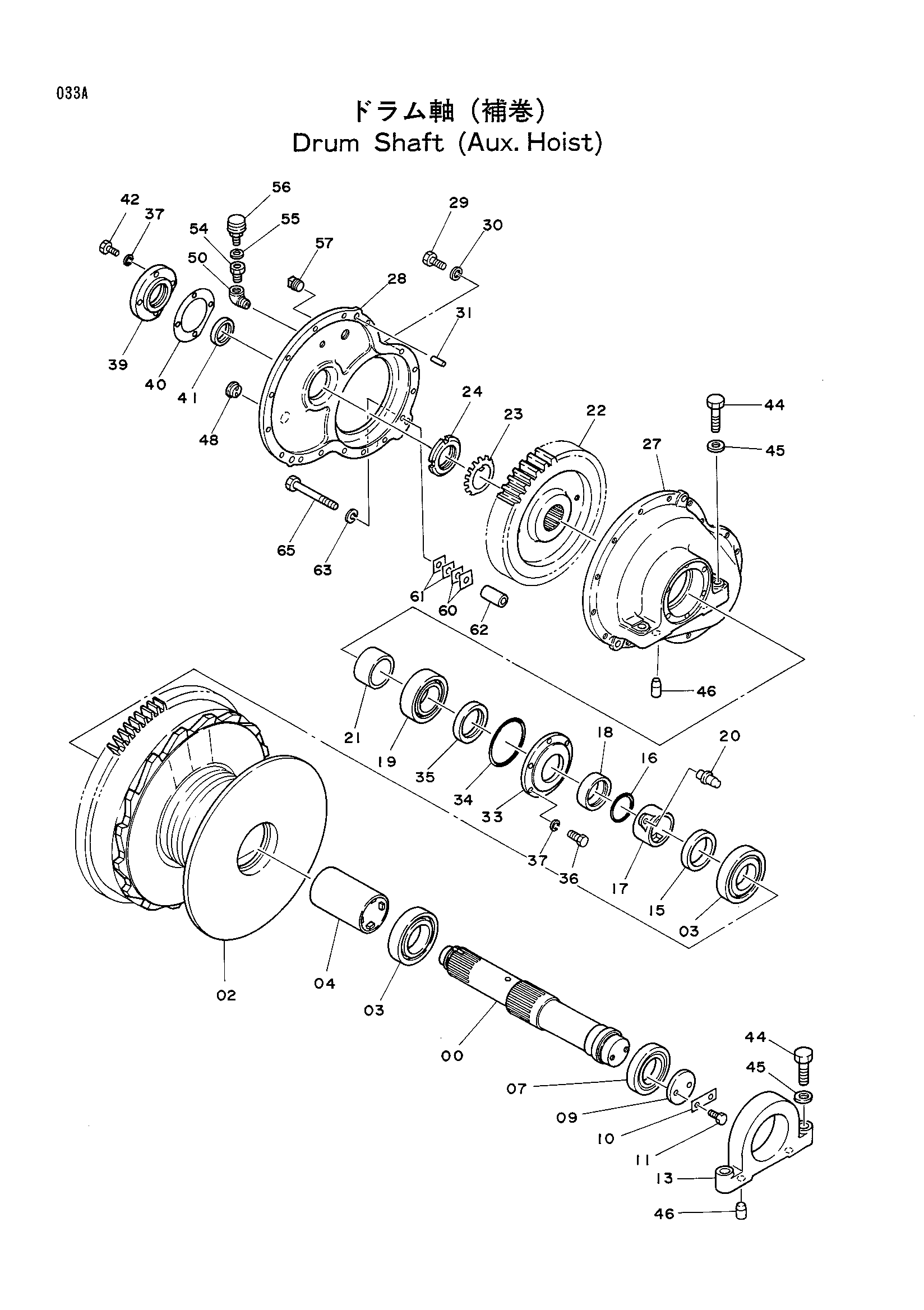 Схема Барабан вал (дополнительный. подъёмный механизм) HITACHI KH125-3(D)