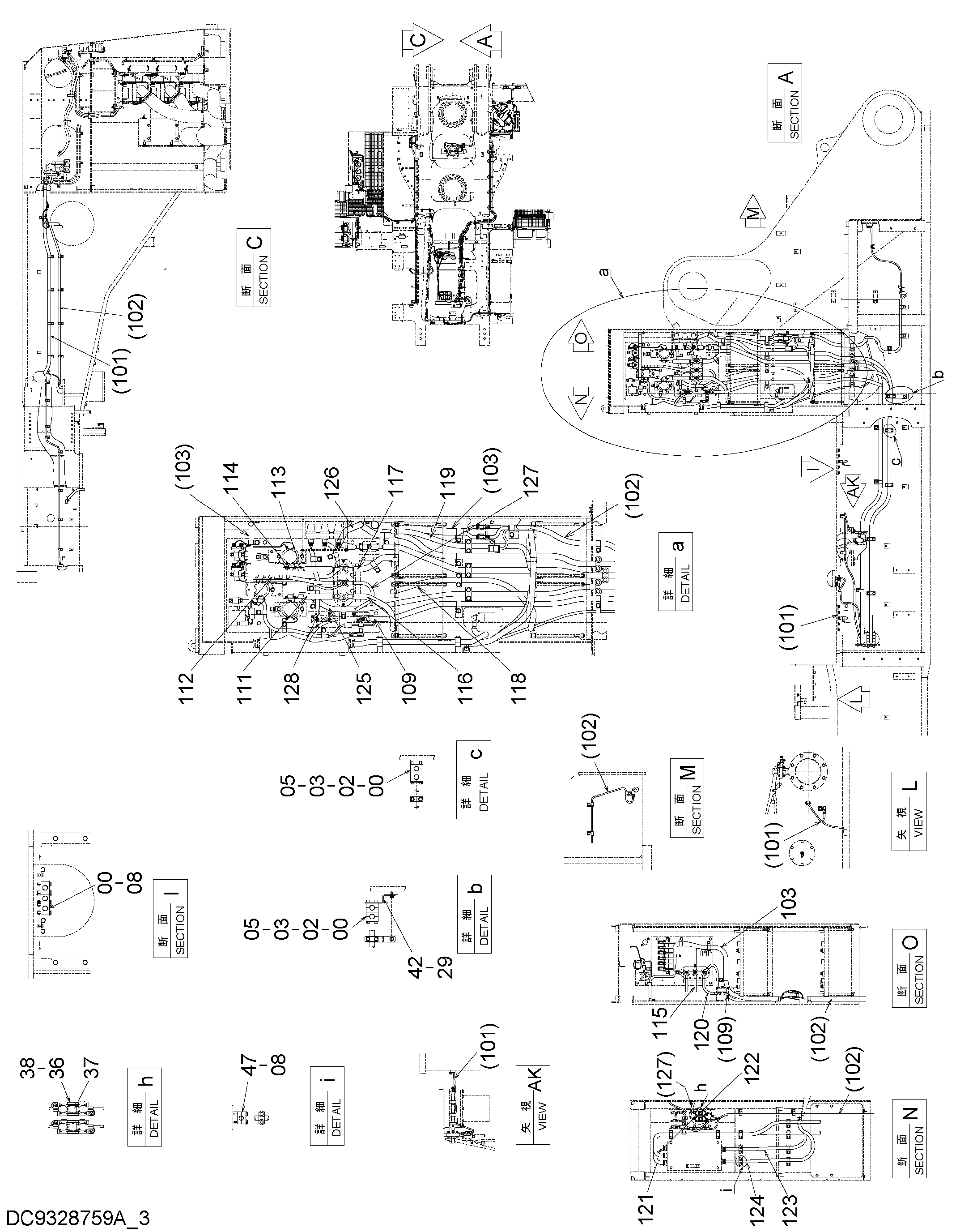 Схема Электрооборудование (1-3) HITACHI EX2600-6LD