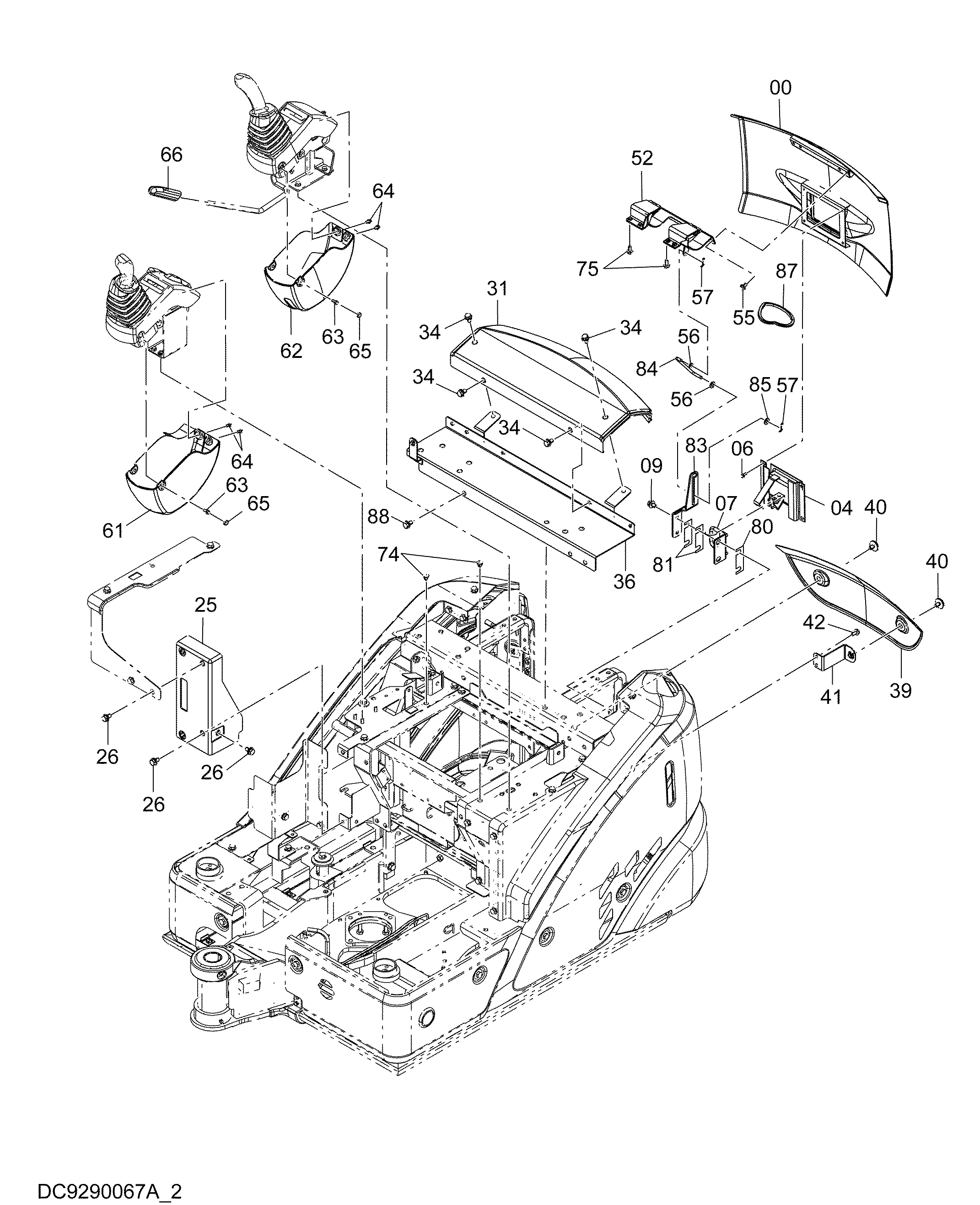 Схема Облицовка (1-2) HITACHI ZX14-3