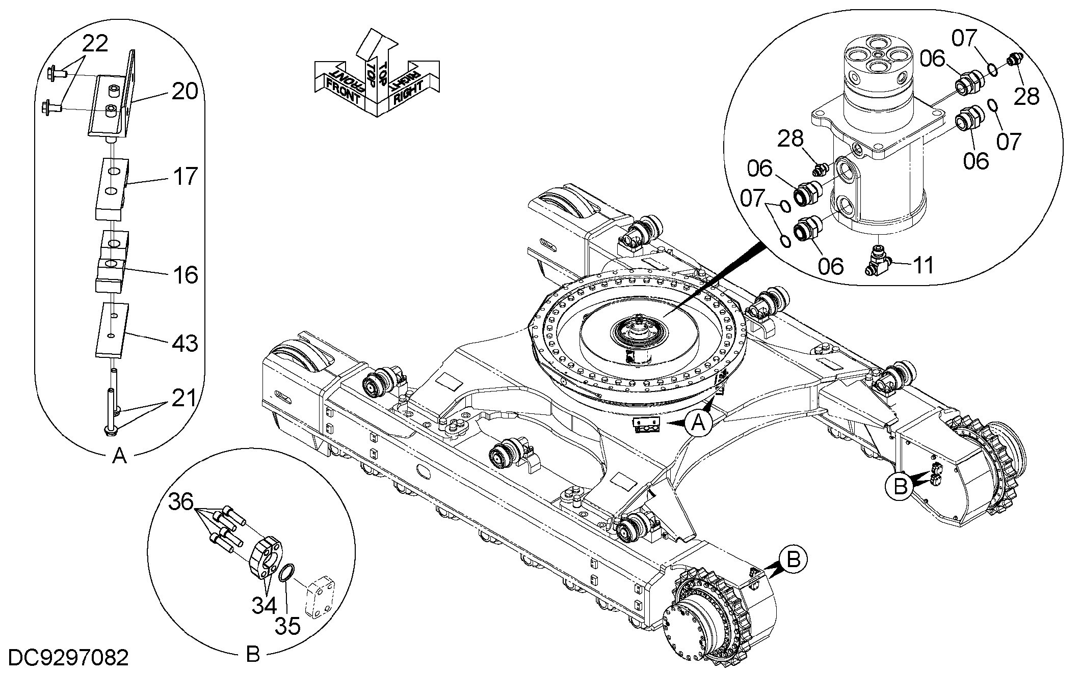 Схема Гидролинии хода детали (1) HITACHI ZX470LC-5B