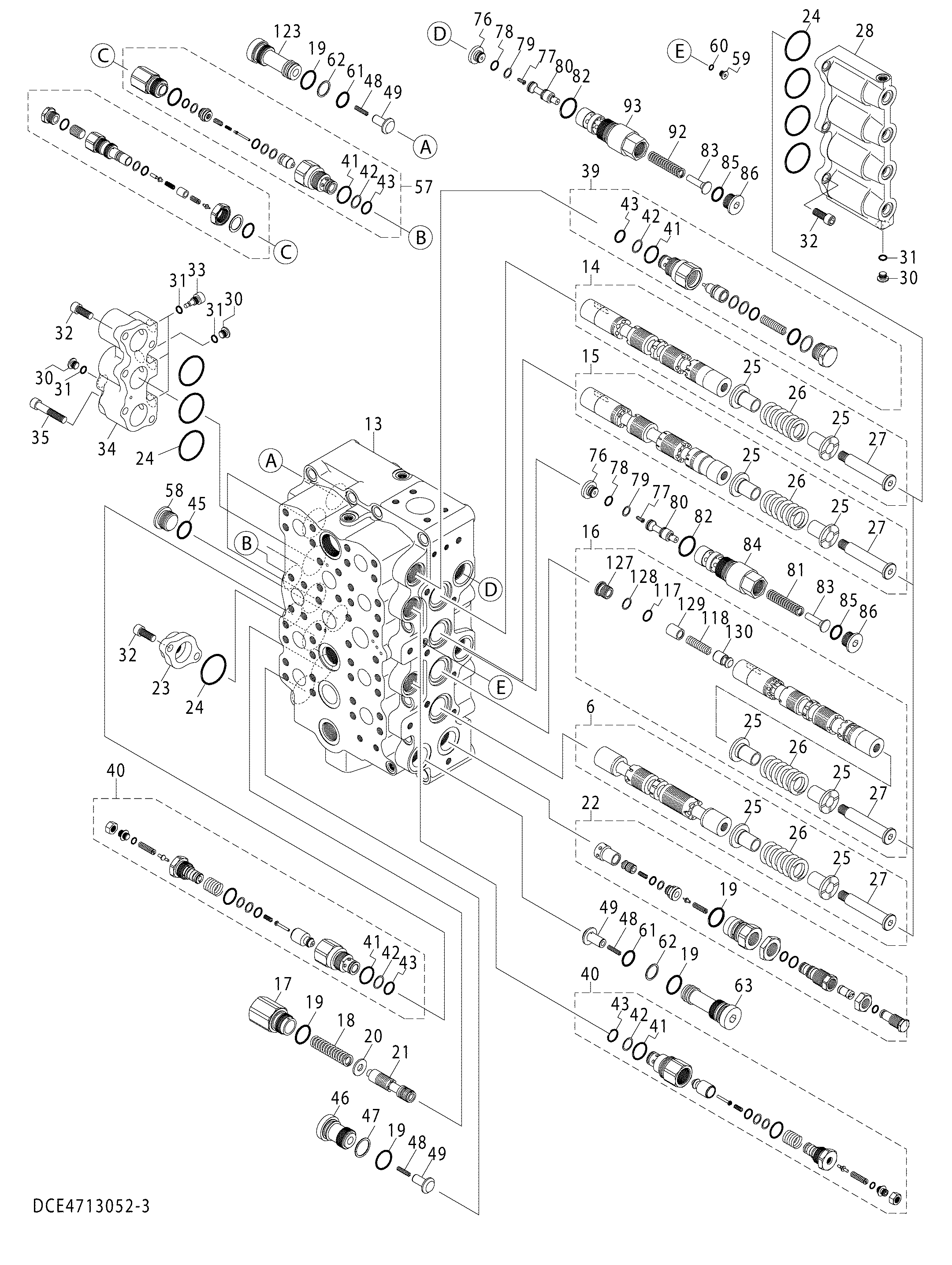Схема Гидрораспределитель (3/4) HITACHI ZX670LCH-5B