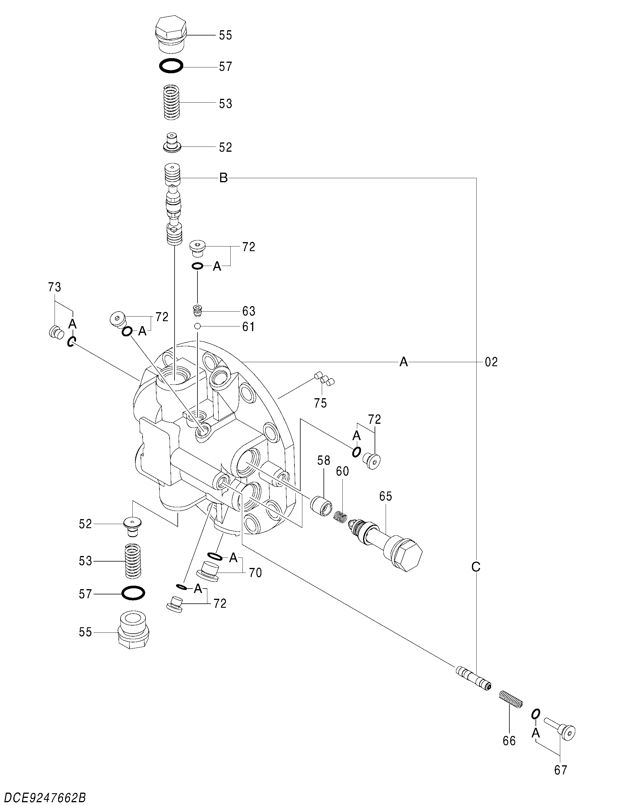 Схема Тормозной клапан HITACHI ZX250LCH-5G