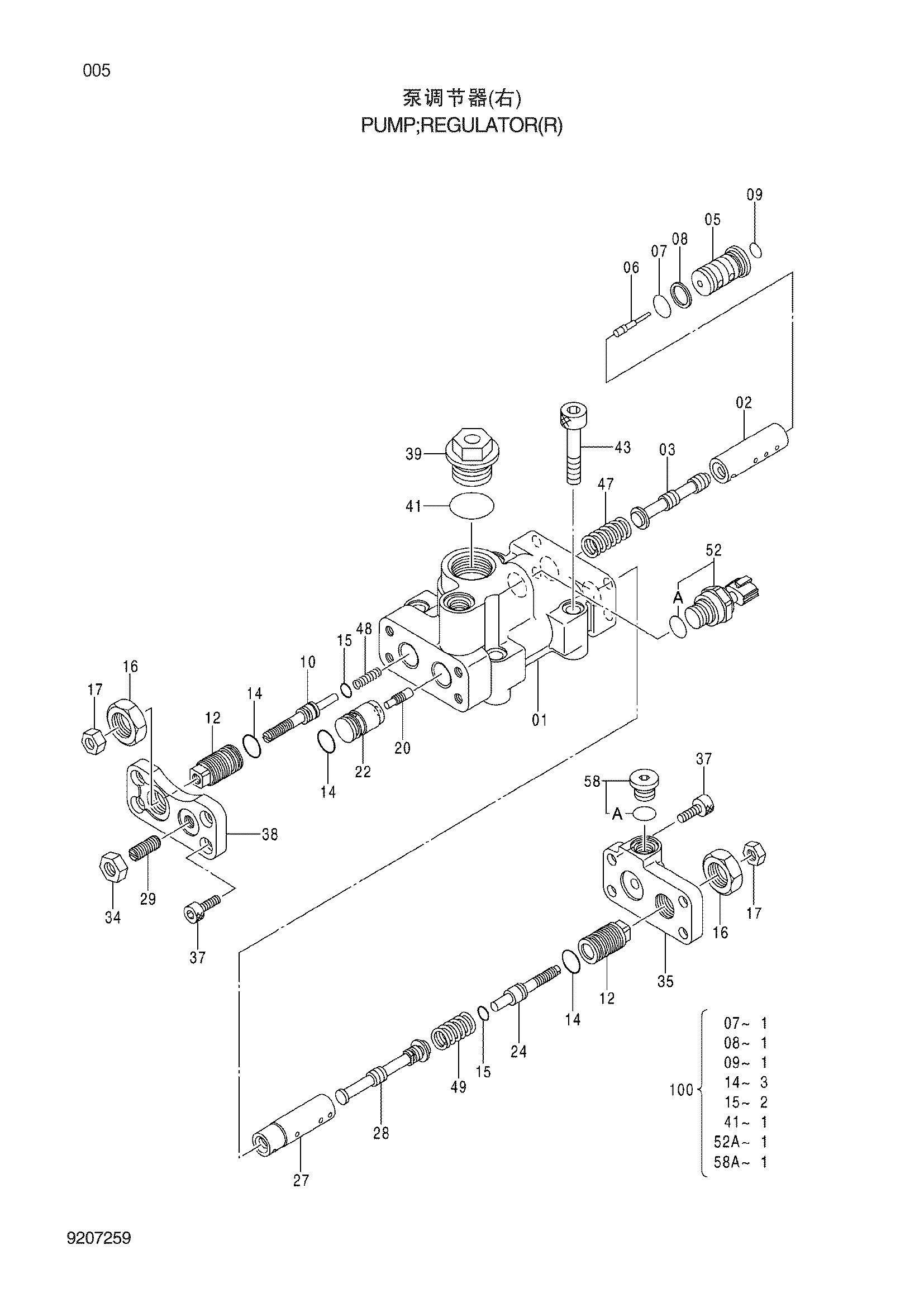Схема Насос регулятор(правый) HITACHI ZX250LC-3G