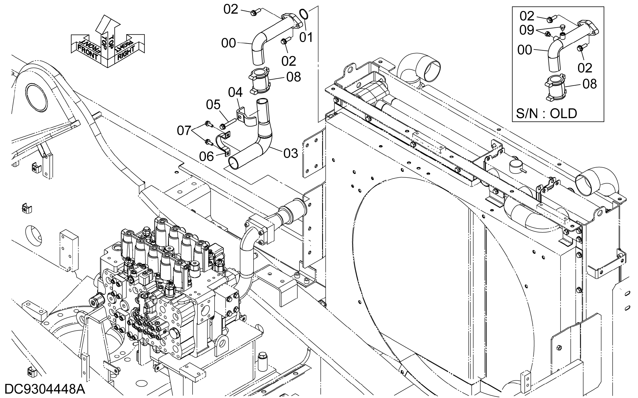 Схема Обратные трубопроводы (3) HITACHI ZX470LCH-5B