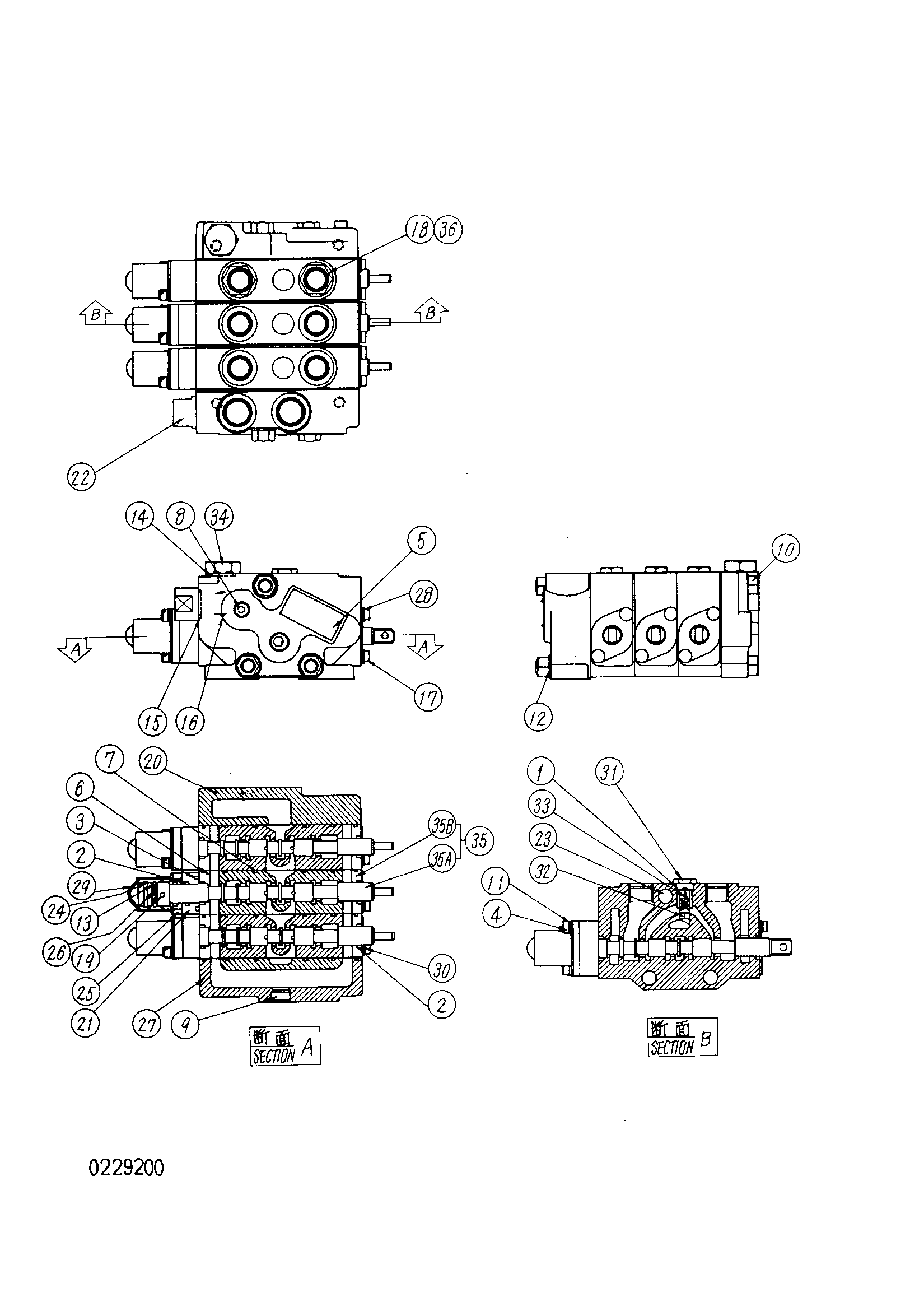 Схема Гидрораспределитель HITACHI KH125-3(D)