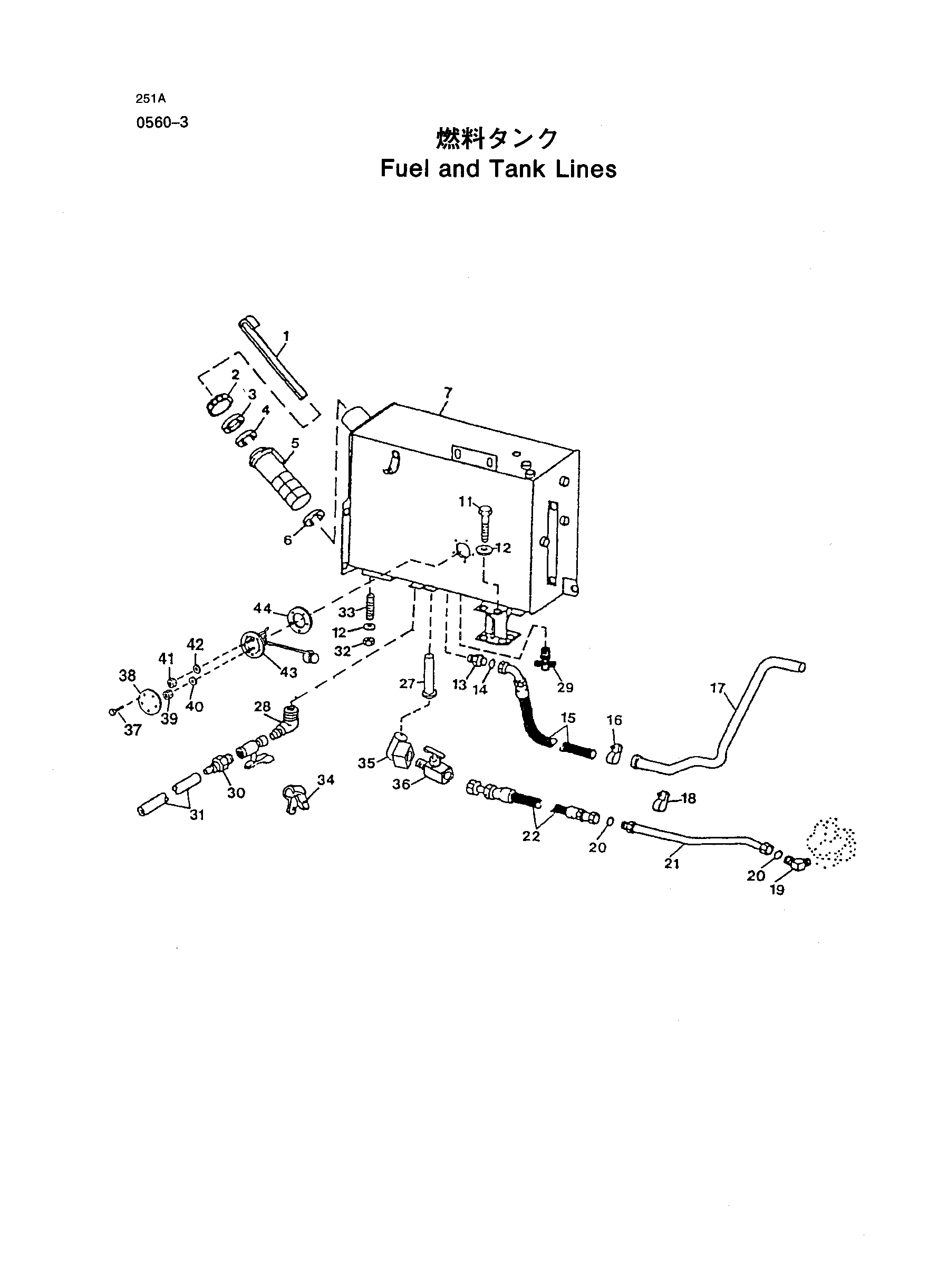 Схема Топливный и бак линии HITACHI DX75L