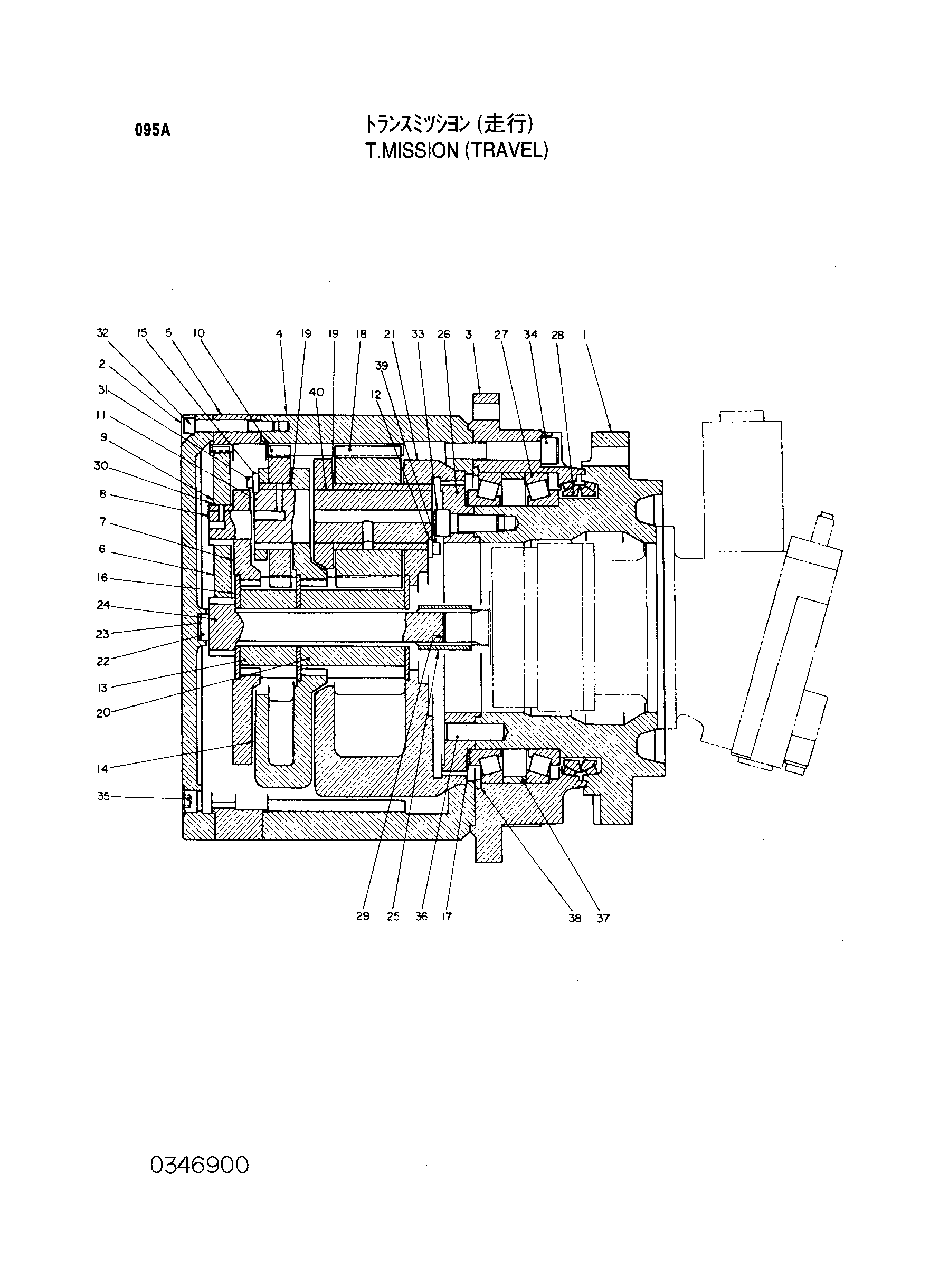 Схема Трансмиссия (ход) HITACHI KH180-3