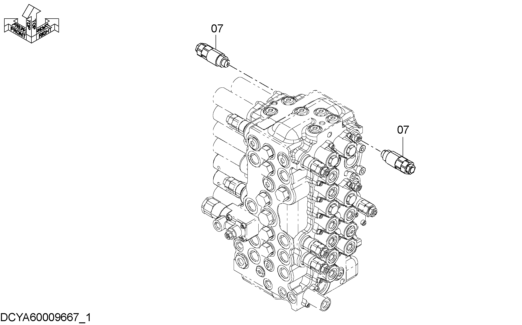 Схема Предохранительный клапан HITACHI ZX75US-3