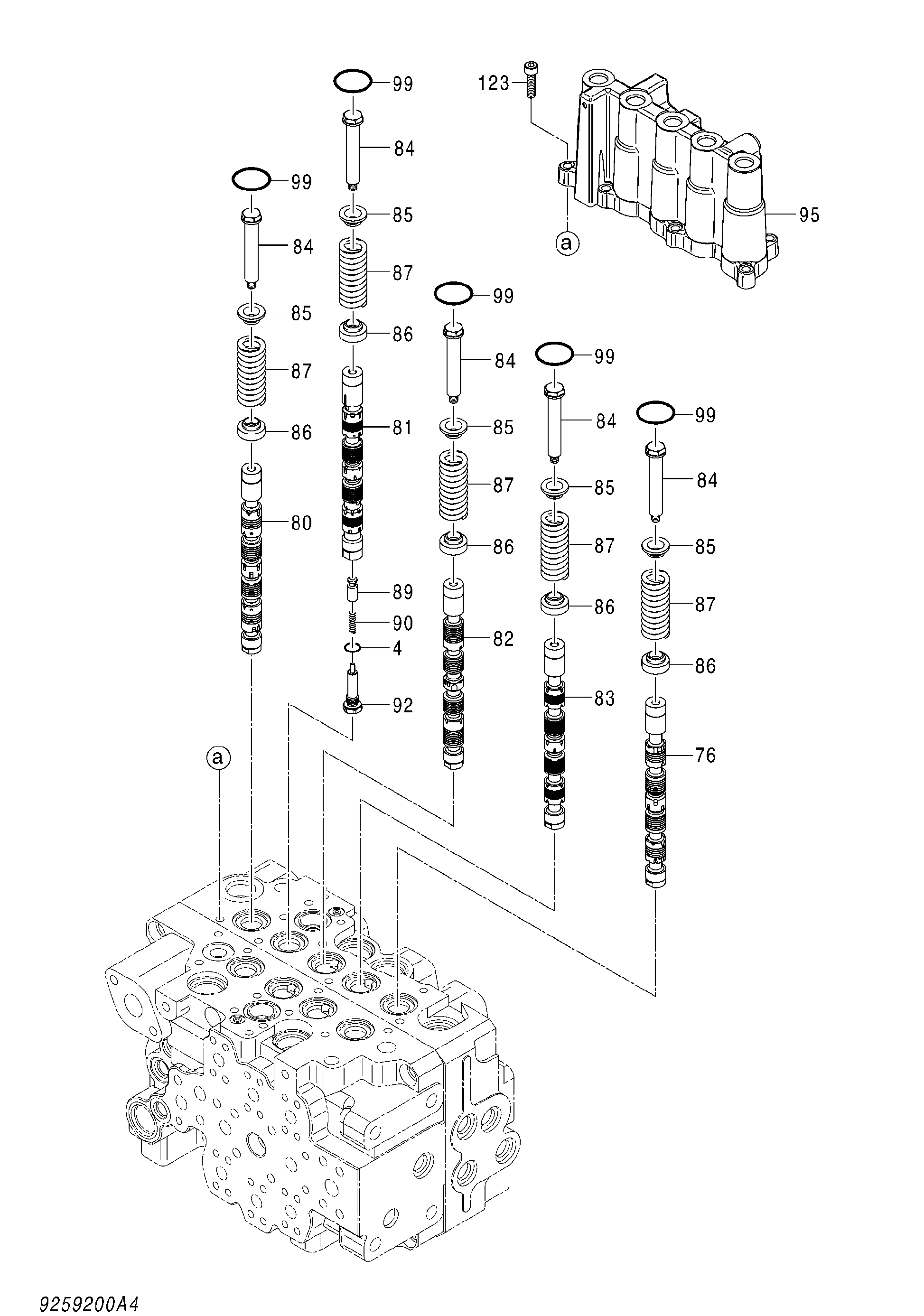 Схема Гидрораспределитель (4/8) HITACHI ZX140W-3