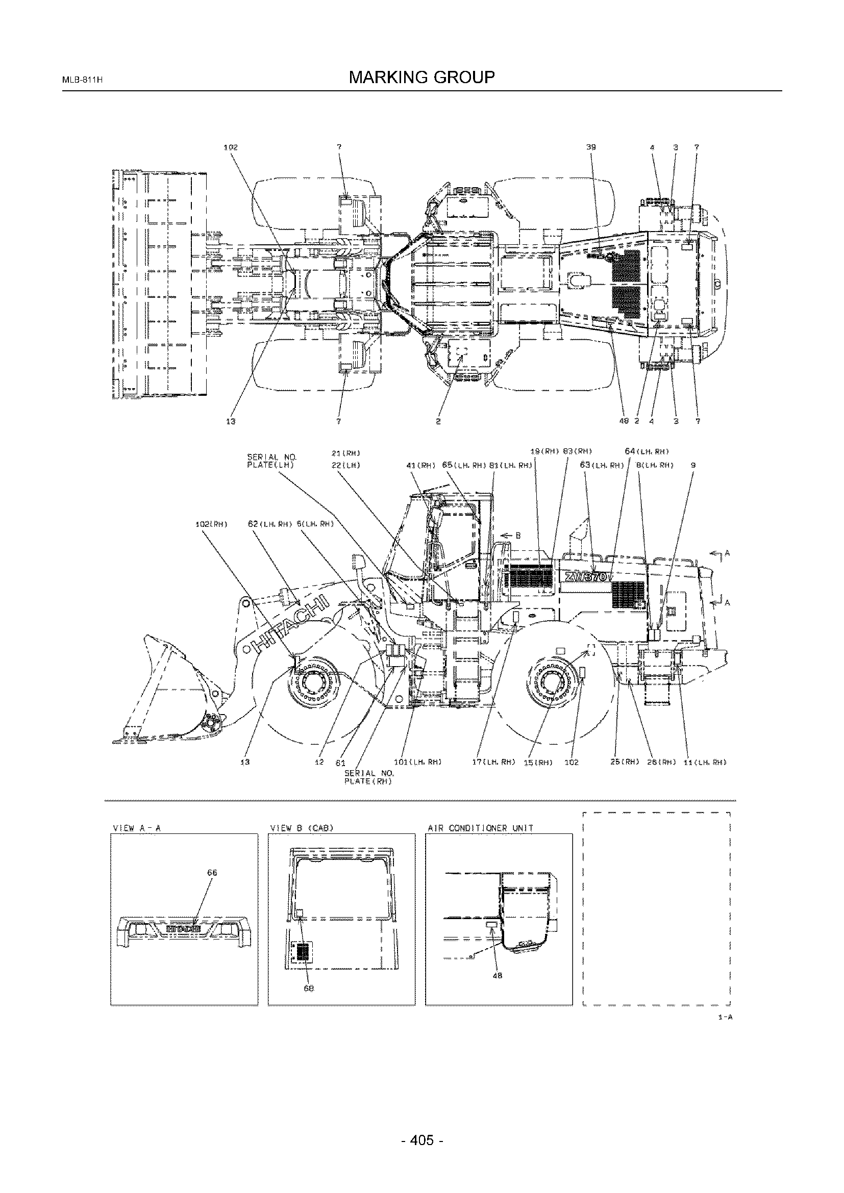 Схема Маркинг группа HITACHI ZW370