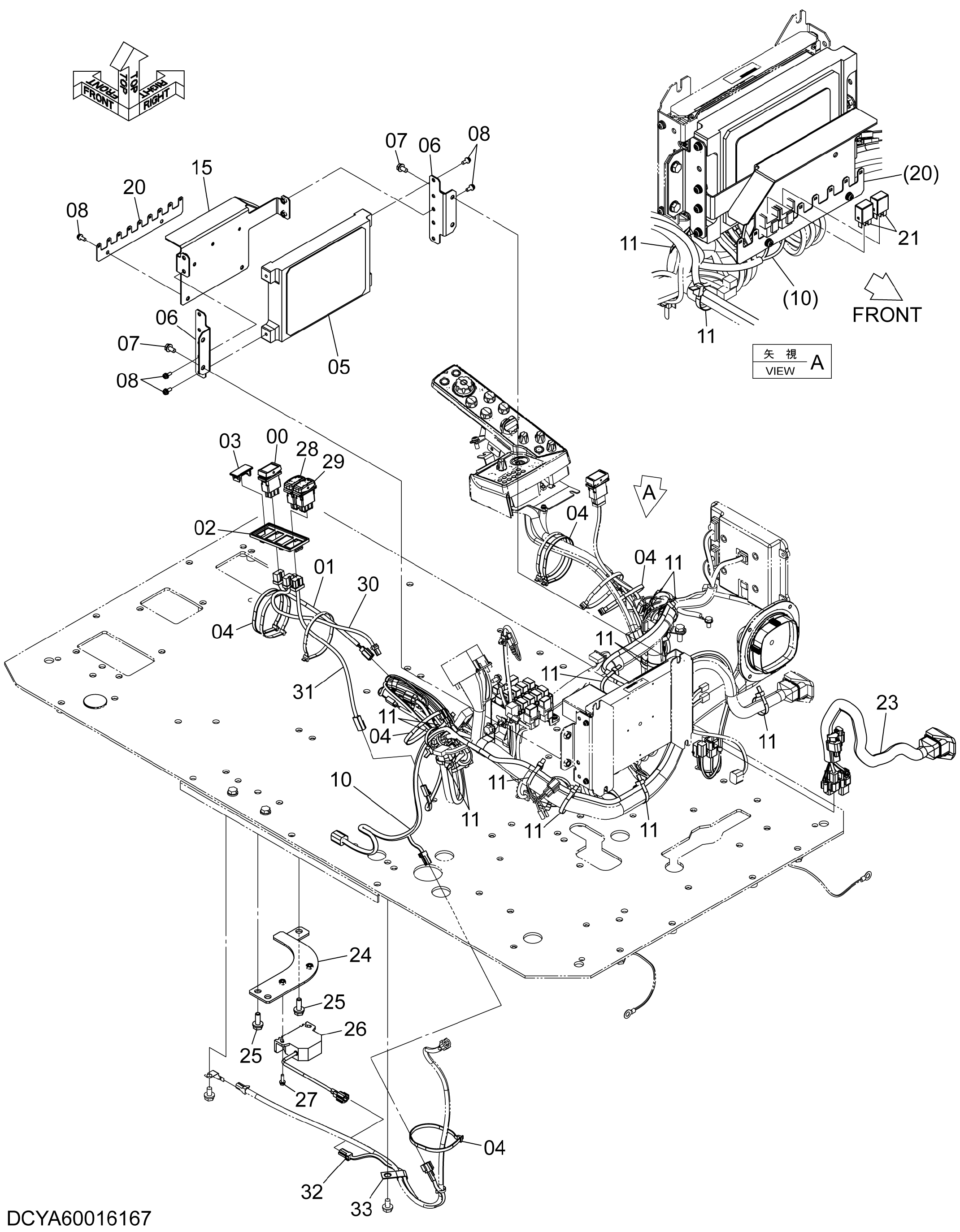 Схема AFL (дополнительный функтион рычаг) детали (LL) HITACHI ZX470LCH-5B