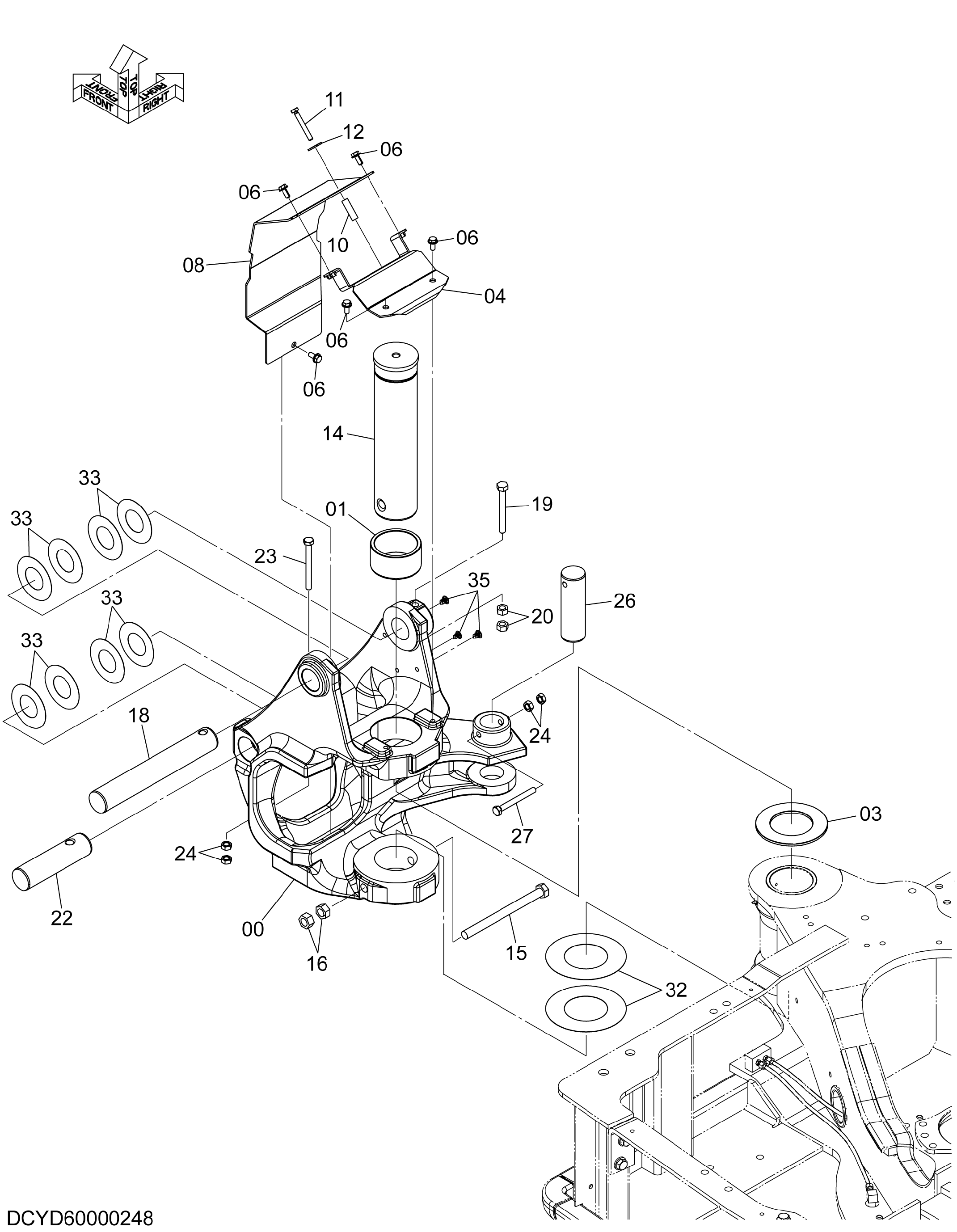Схема Поворотная колонна HITACHI ZX35U-5A