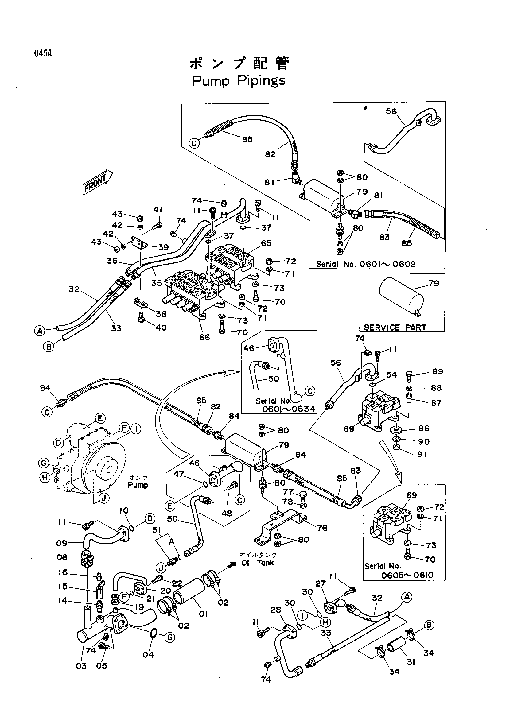 Схема Насос трубопроводы HITACHI KH125-3(D)