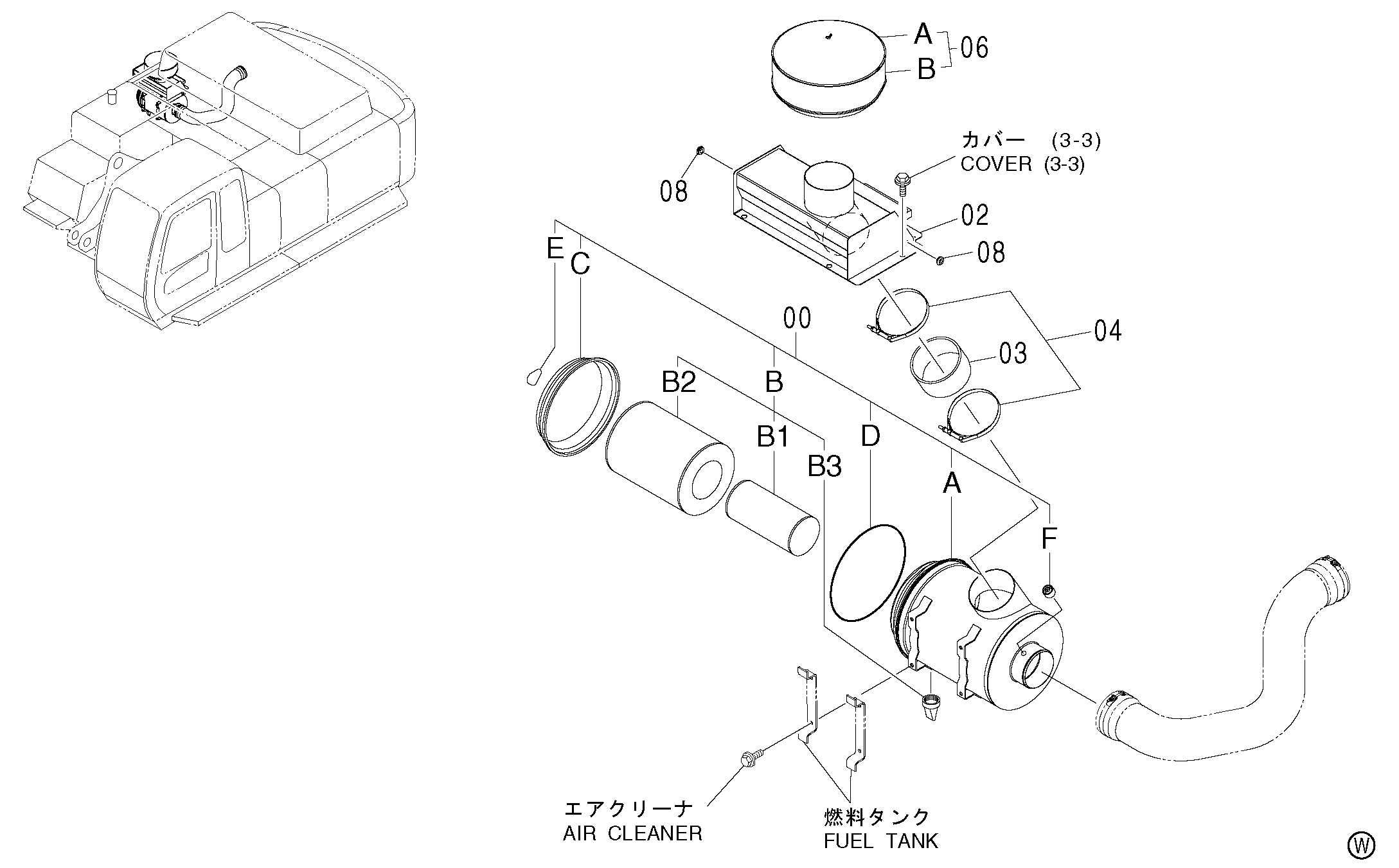 Схема PRE фильтр <450, H, MT, MTH> HITACHI ZX480MTH