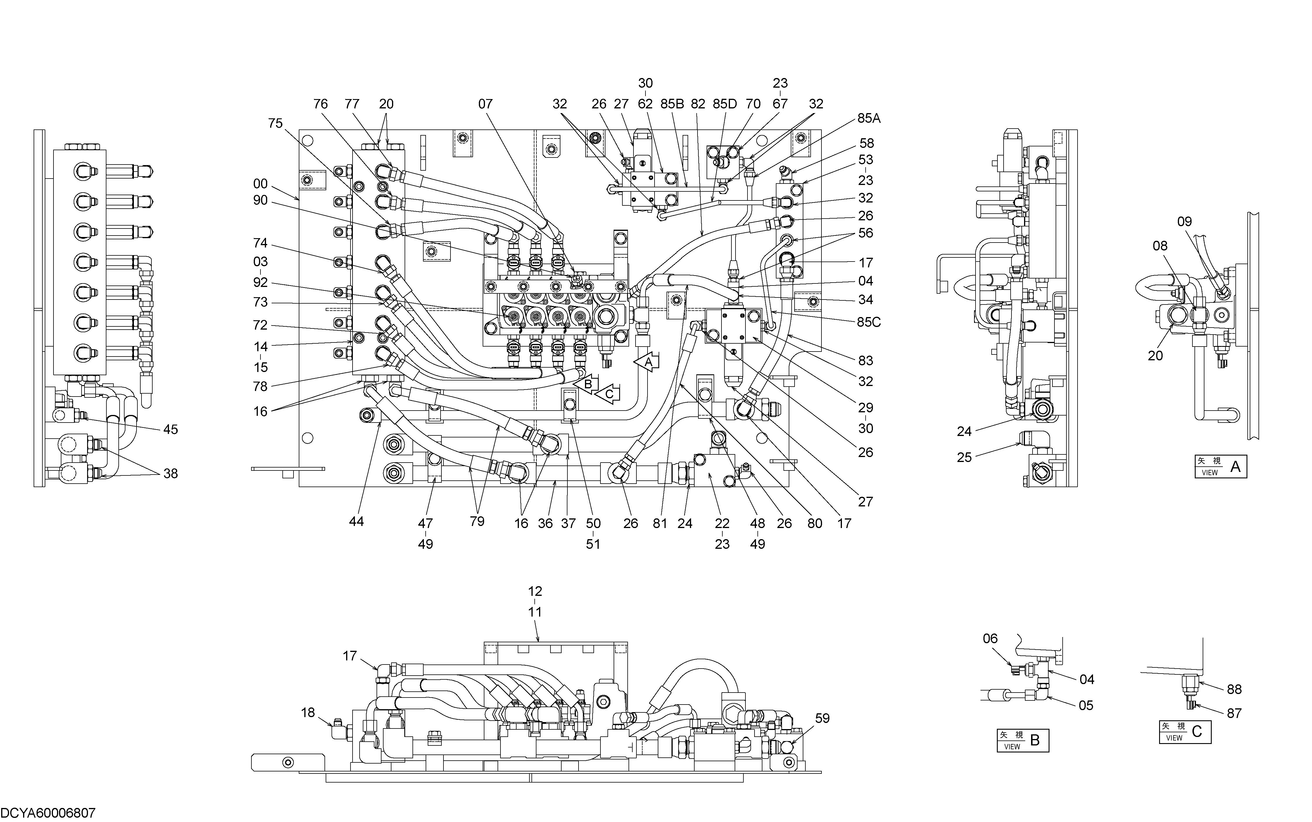 Схема PILOT PANEL (1) (BACKHOE) HITACHI EX1900-6