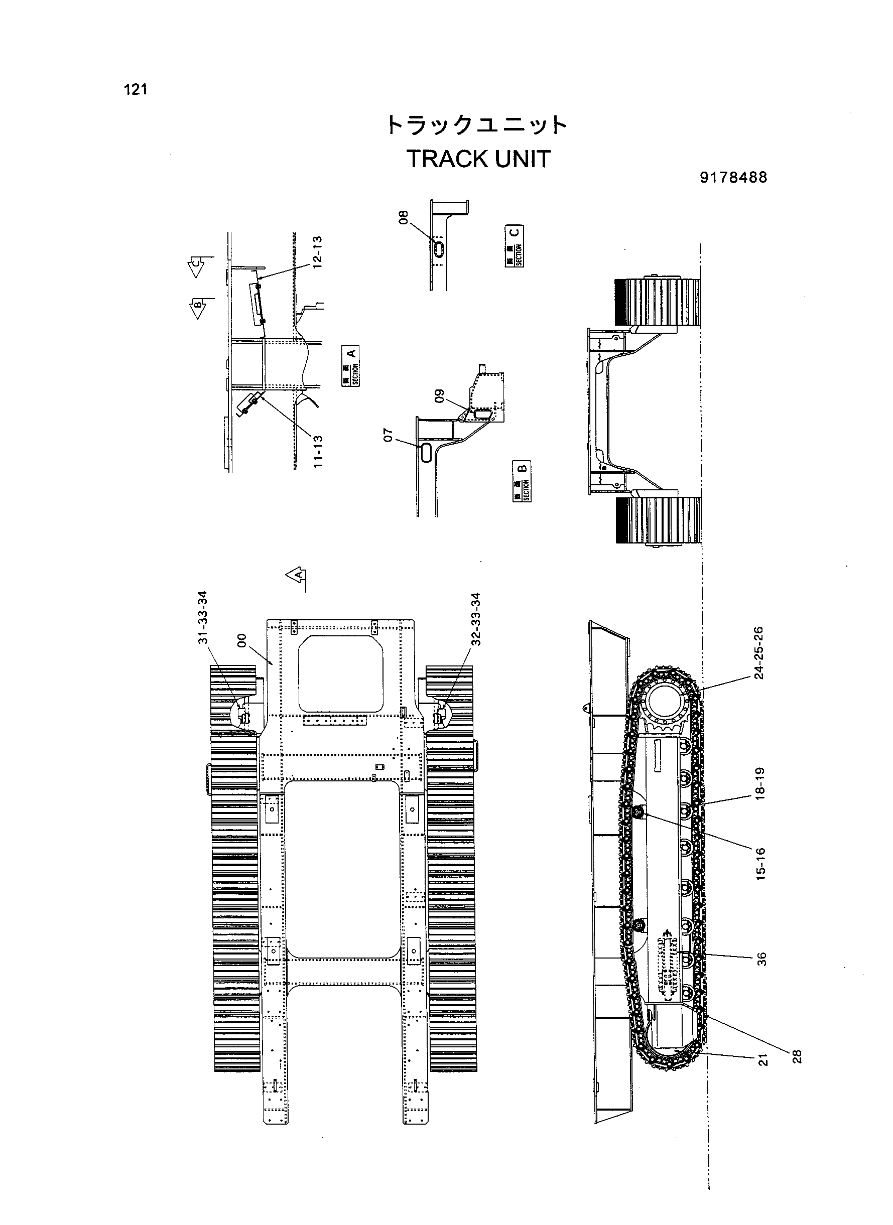 Схема Гусеница блок HITACHI HR420G-5