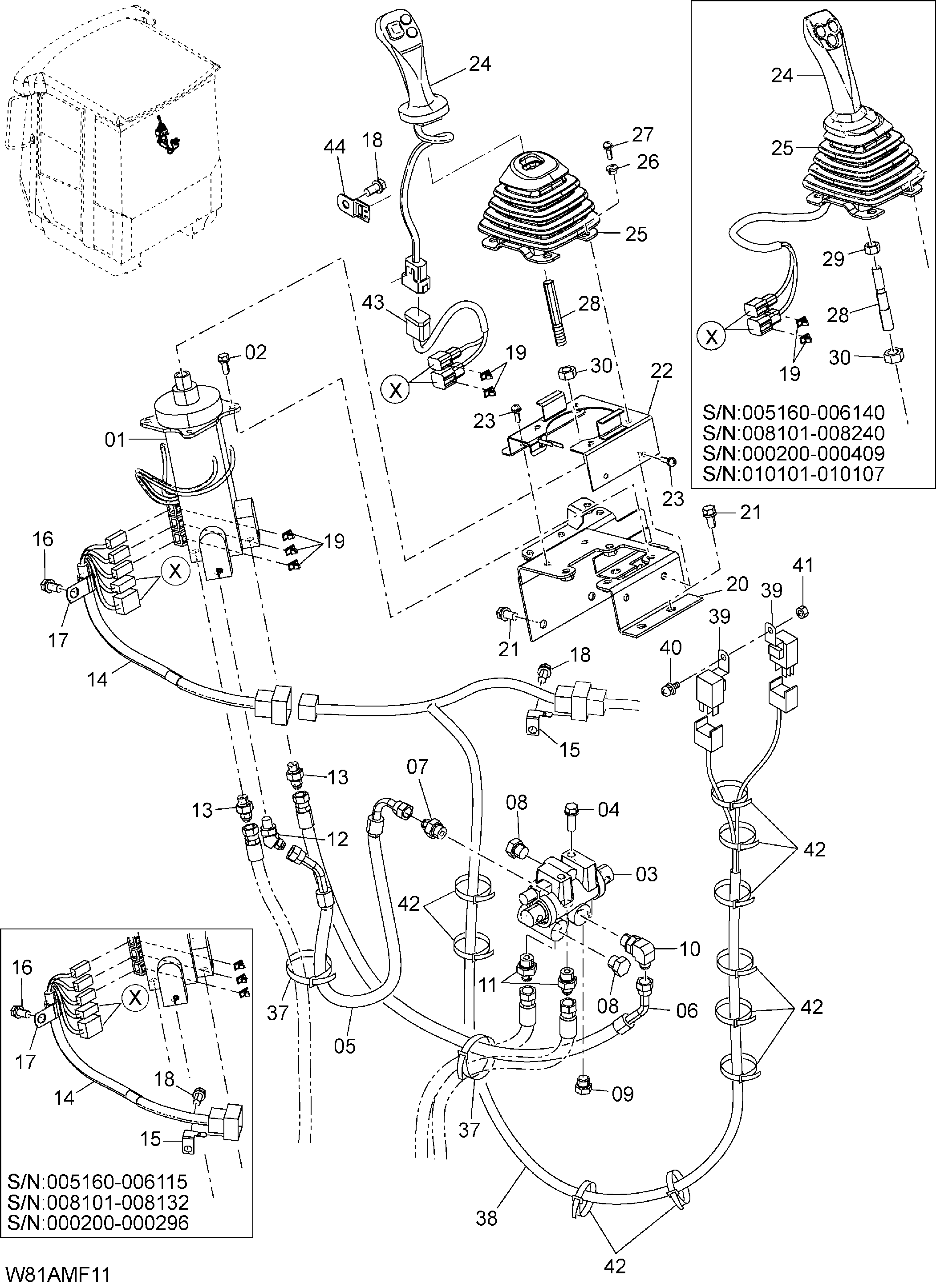 Схема Пилотные гидролинии(многофункциональный)(MFL) HITACHI ZW250-HCMF