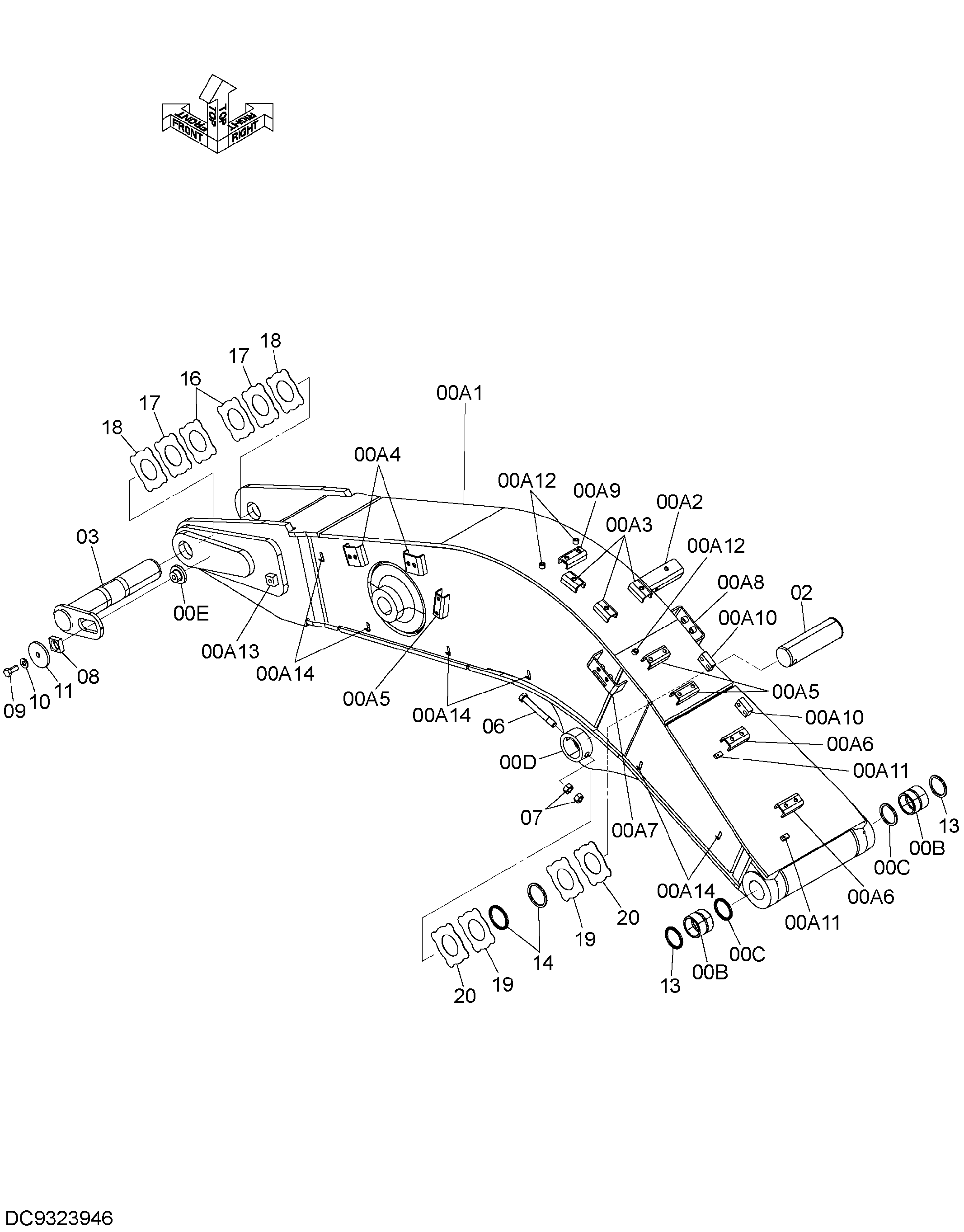 Схема Стрела HITACHI ZX135USK-3