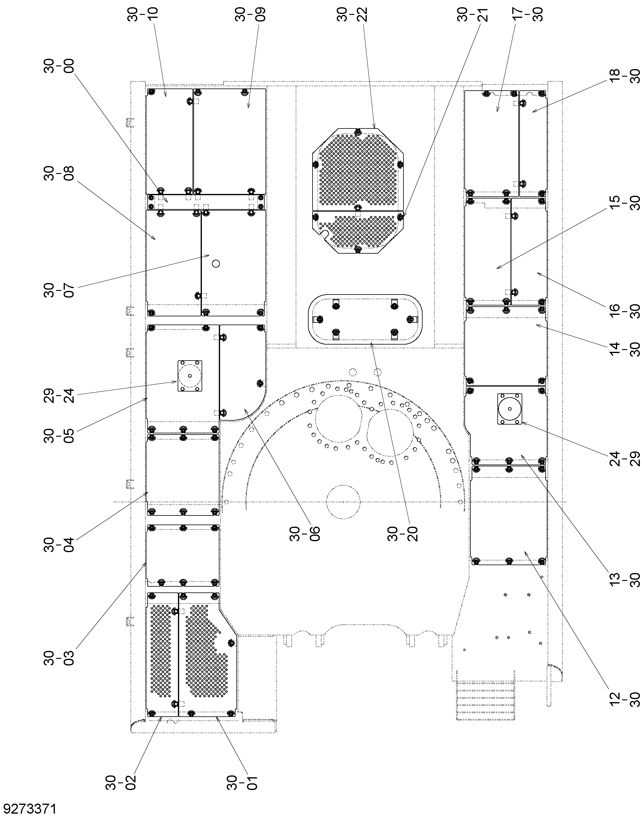 Схема Нижняя защита (t=6mm) HITACHI ZX450-3