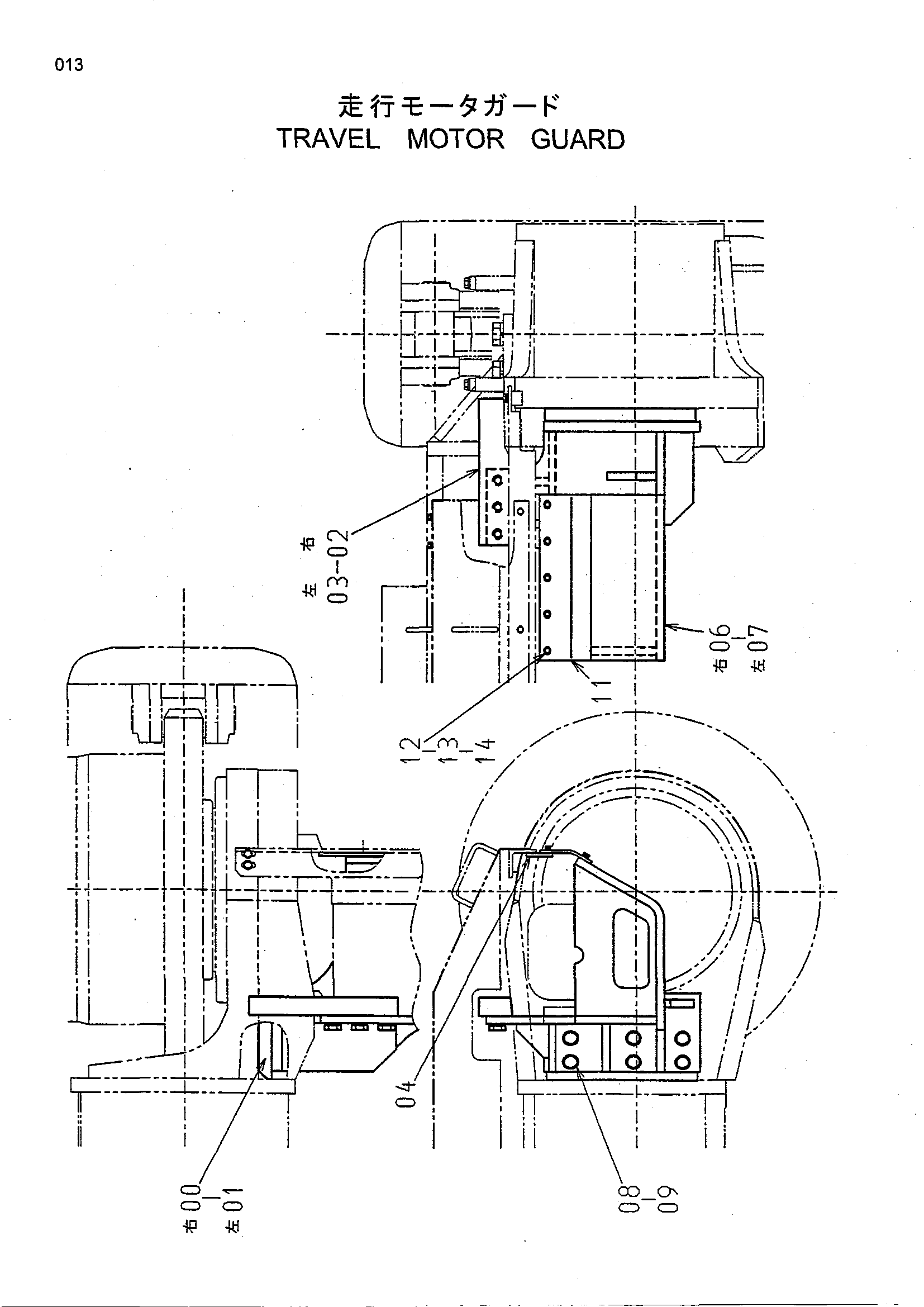 Схема Гидромотор хода защита HITACHI EX1800-3