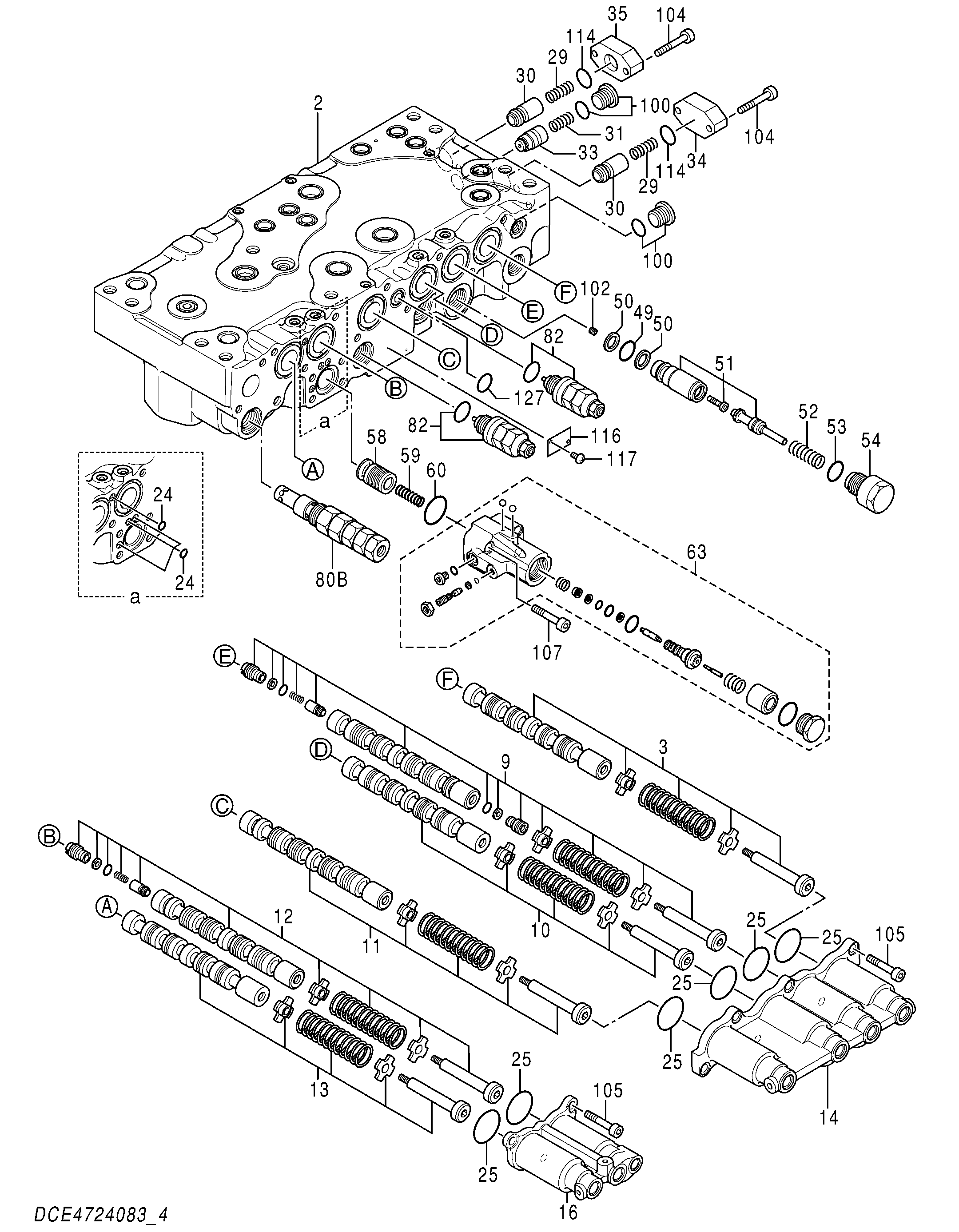 Схема Гидрораспределитель (4/5) HITACHI ZH200LC-A