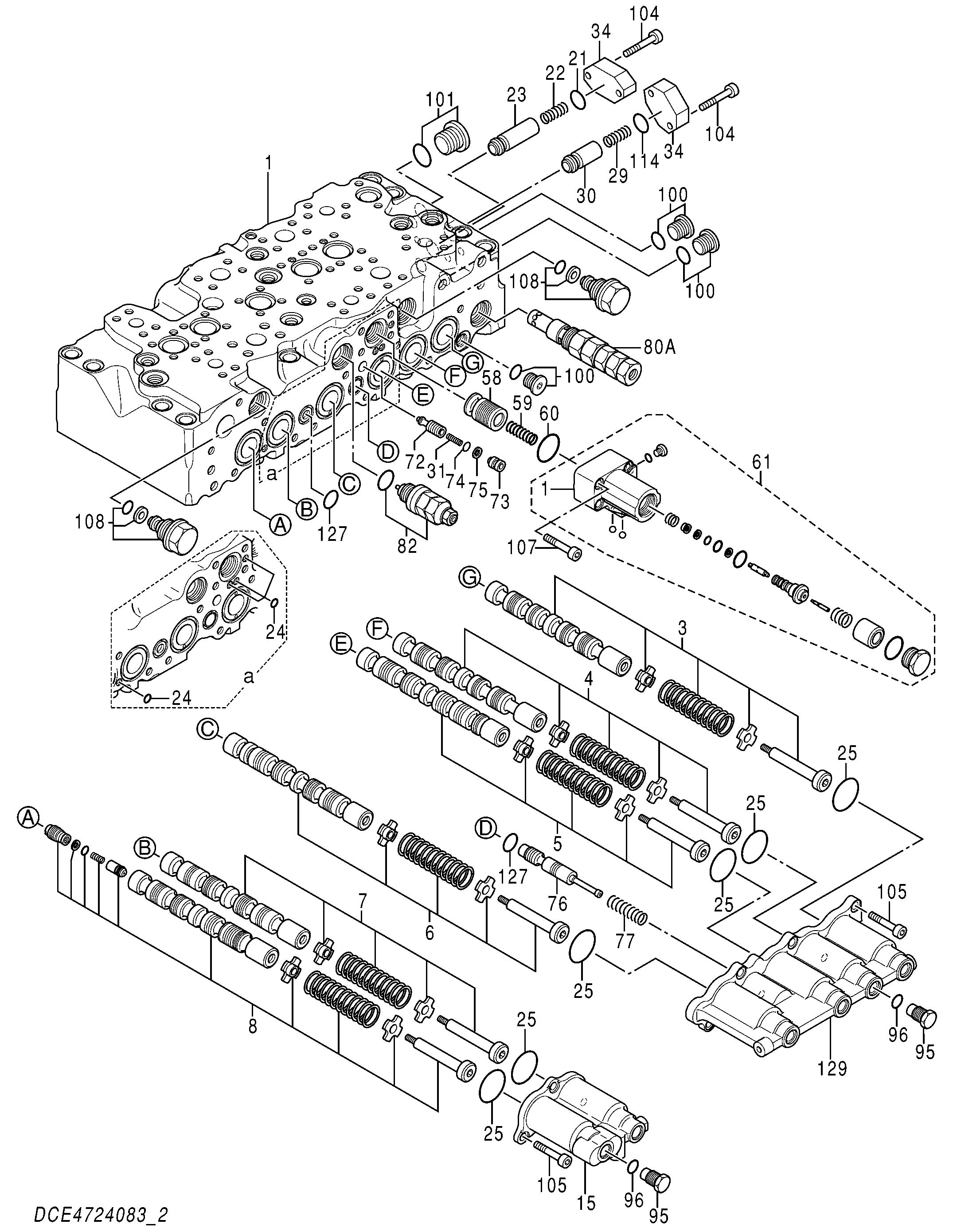Схема Гидрораспределитель (2/5) HITACHI ZH200-A