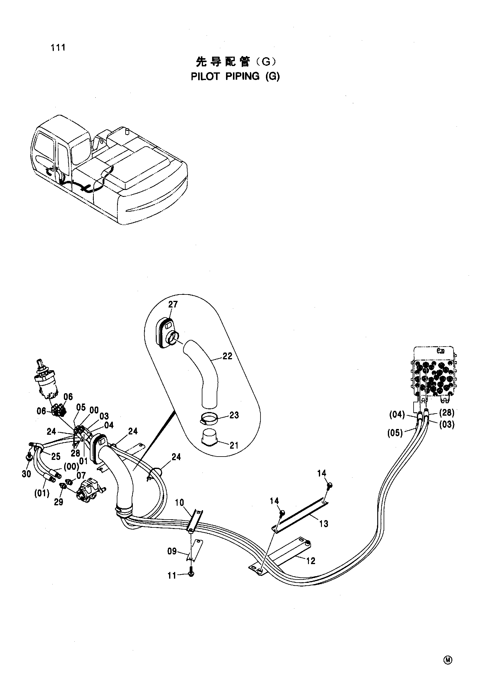 Схема PILOT PIPING ( G ) HITACHI ZX270-HHE