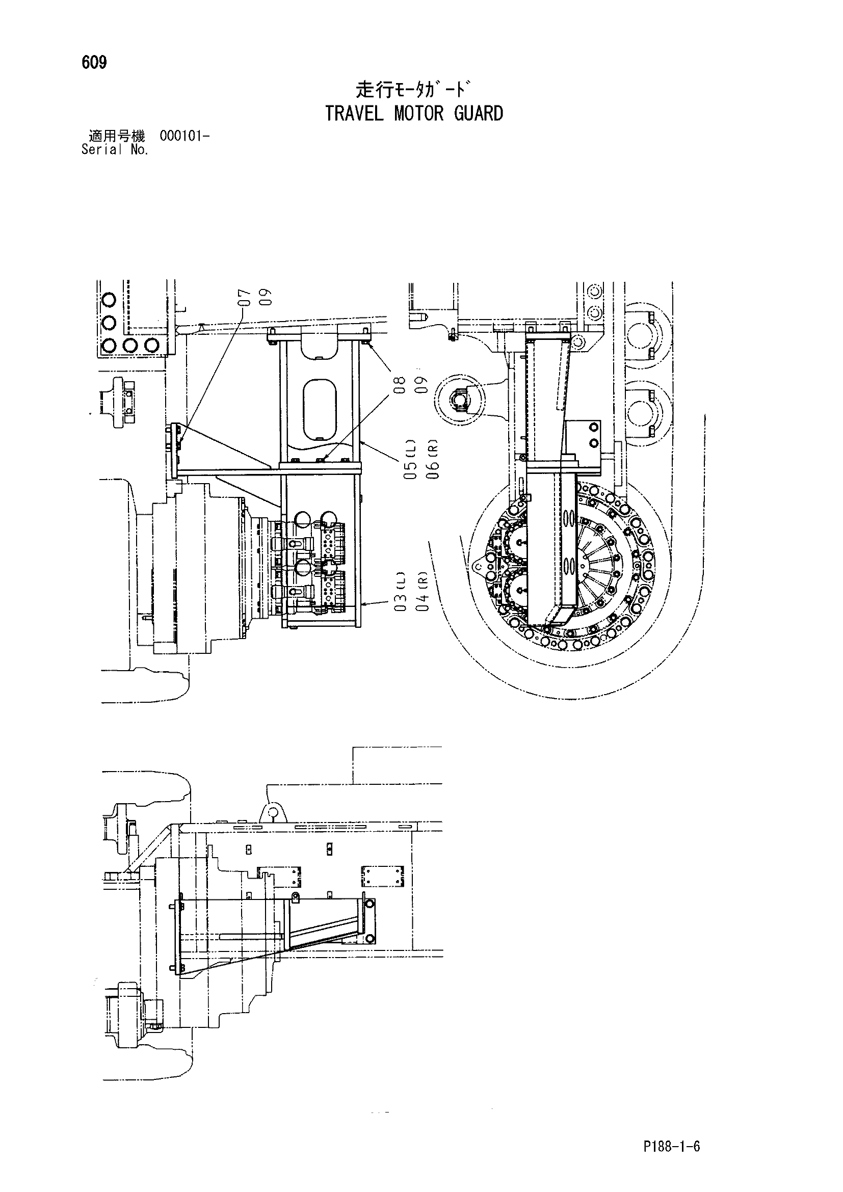 Схема Гидромотор хода защита HITACHI EX3600-5