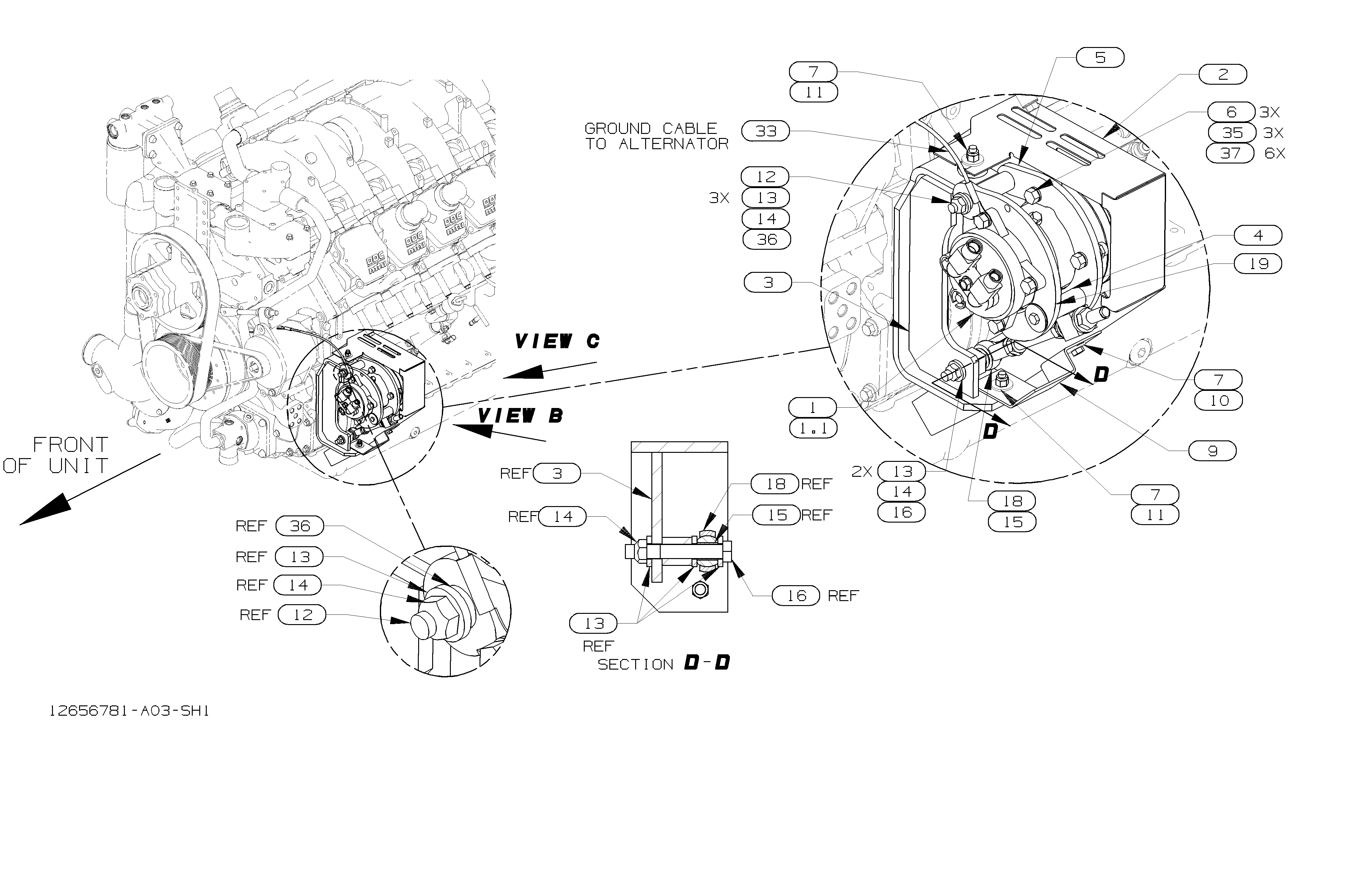 Схема 8705-A/C компрессор HITACHI EH1100-3