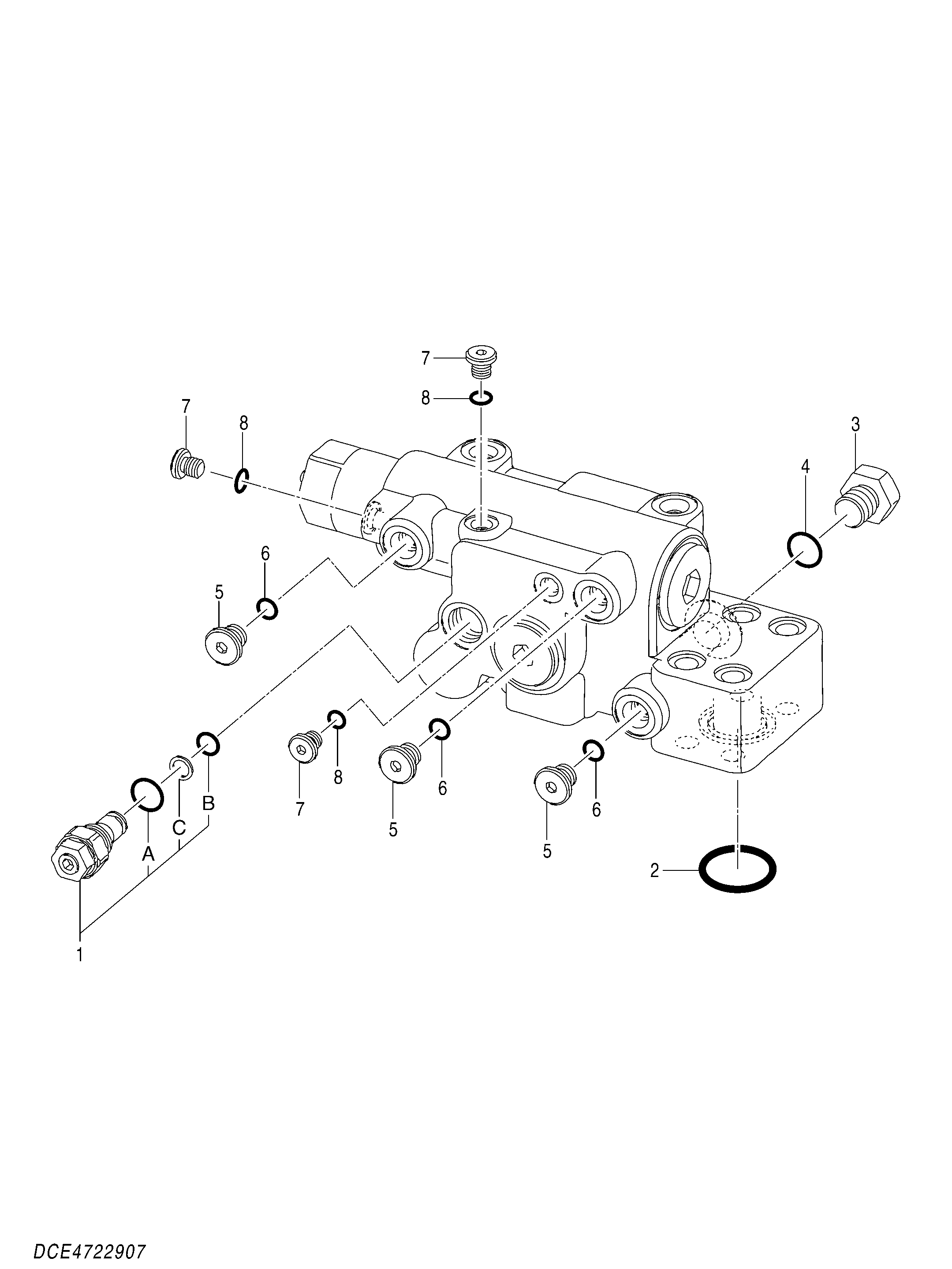 Схема Клапан удерживающий (левый)(стрела) HITACHI ZX350LC-5B