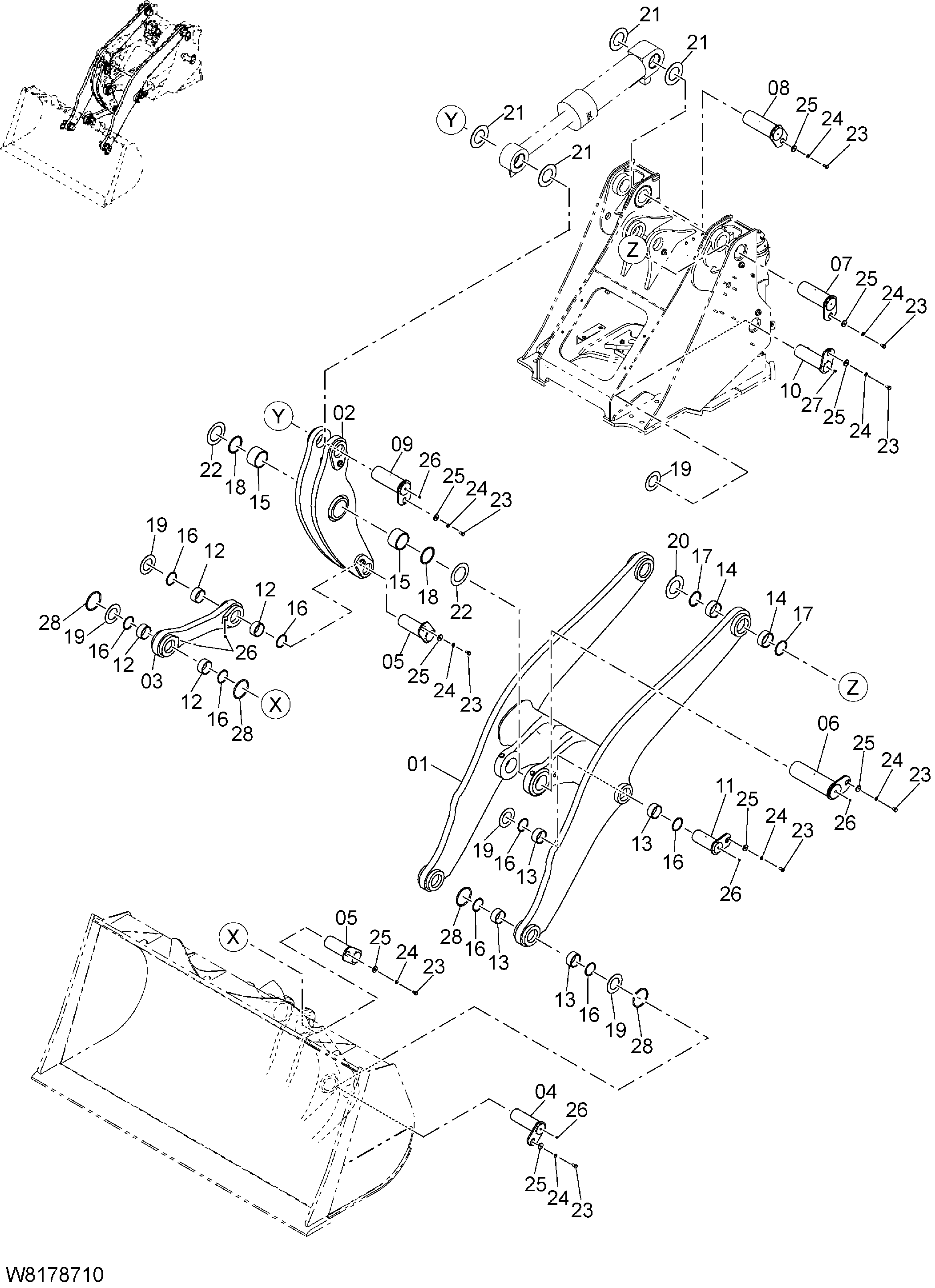 Схема Подъём рукоять(SLA) HITACHI ZW310-A