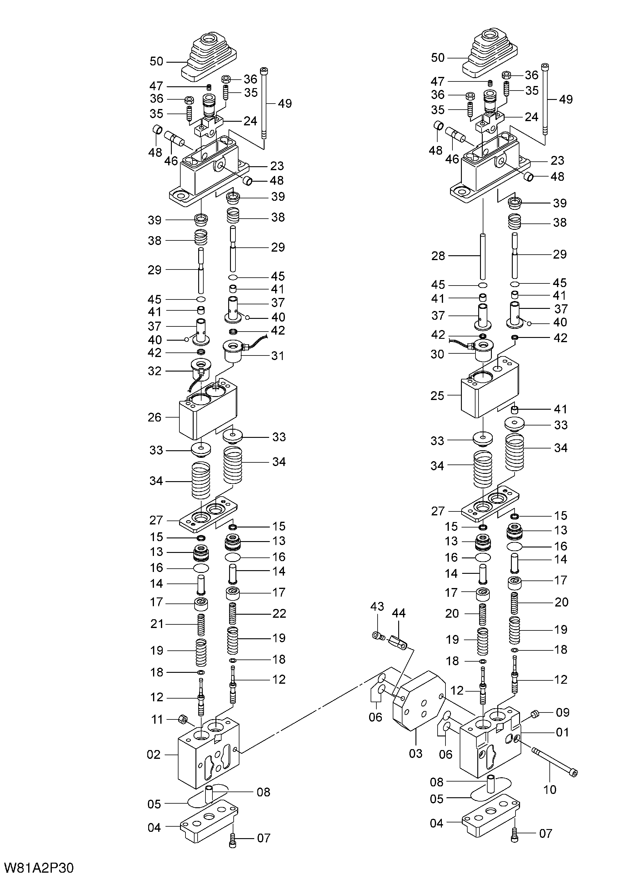 Схема Клапан пилотный (2PL, 2PL003) HITACHI ZW250