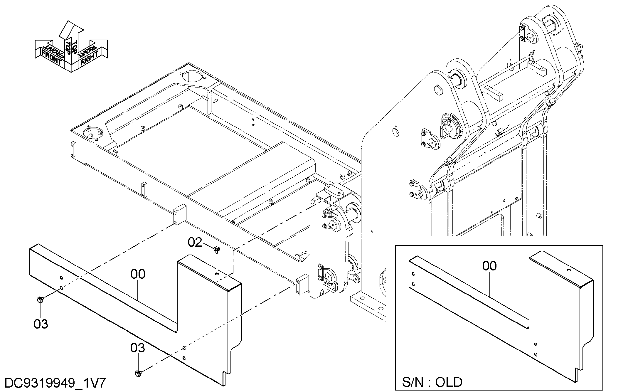 Схема Крышка (платформа боковой) HITACHI ZX330-3