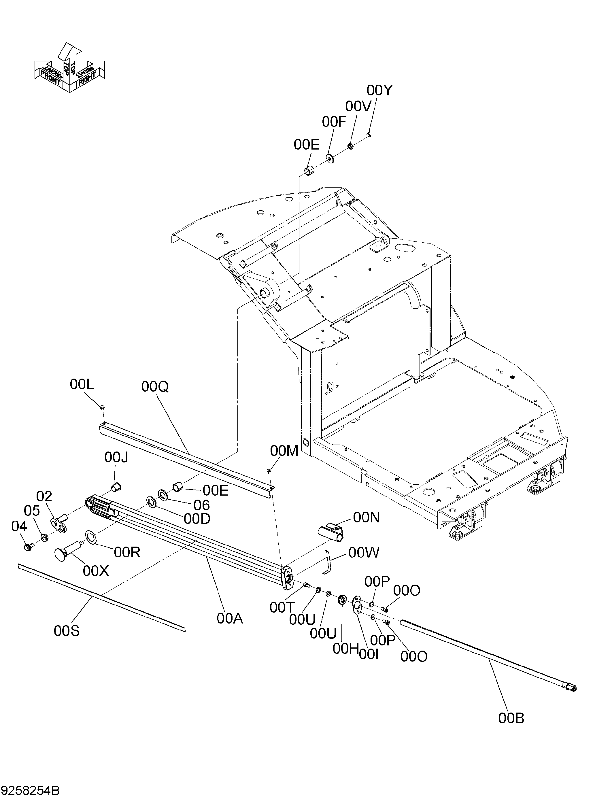 Схема CANOPY (FLOOR) TILT DEVICE HITACHI ZX40WM-3D