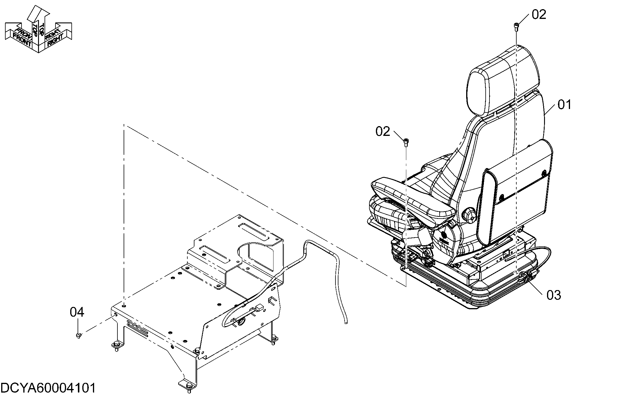 Схема Аир-суспенсион сиденье (GRAMMER) HITACHI ZW250-5B