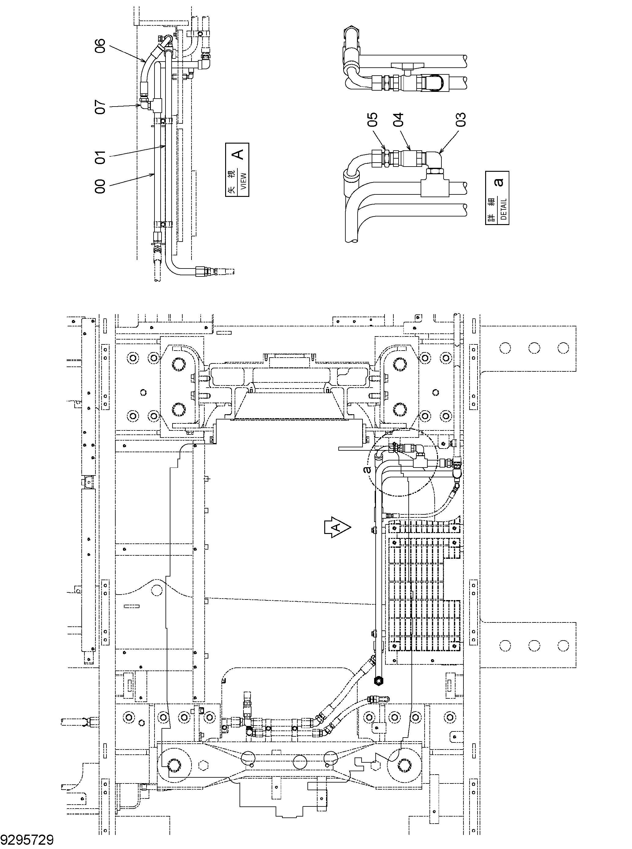 Схема Топливный бй-пасс трубопроводы HITACHI EX1900-6