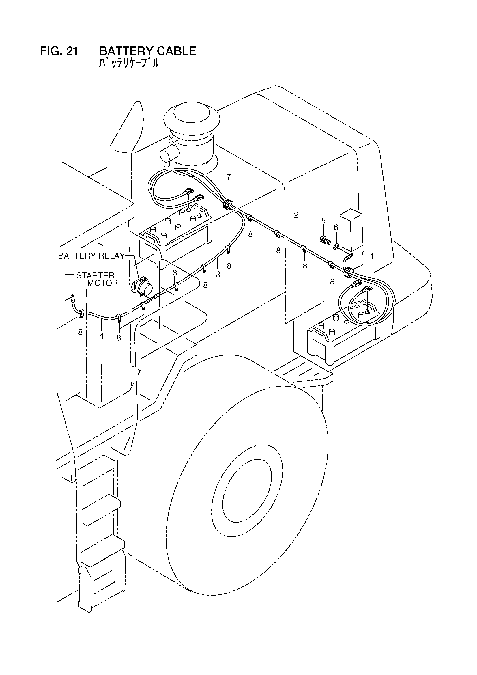 Схема Аккумулятор трос HITACHI LX300-7