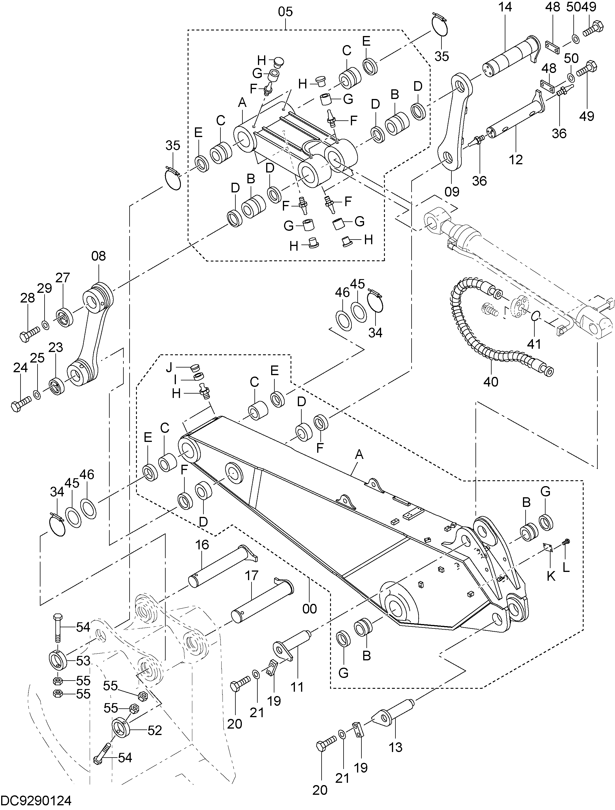 Схема BER рукоять 2.9m HITACHI ZX870LC-5B