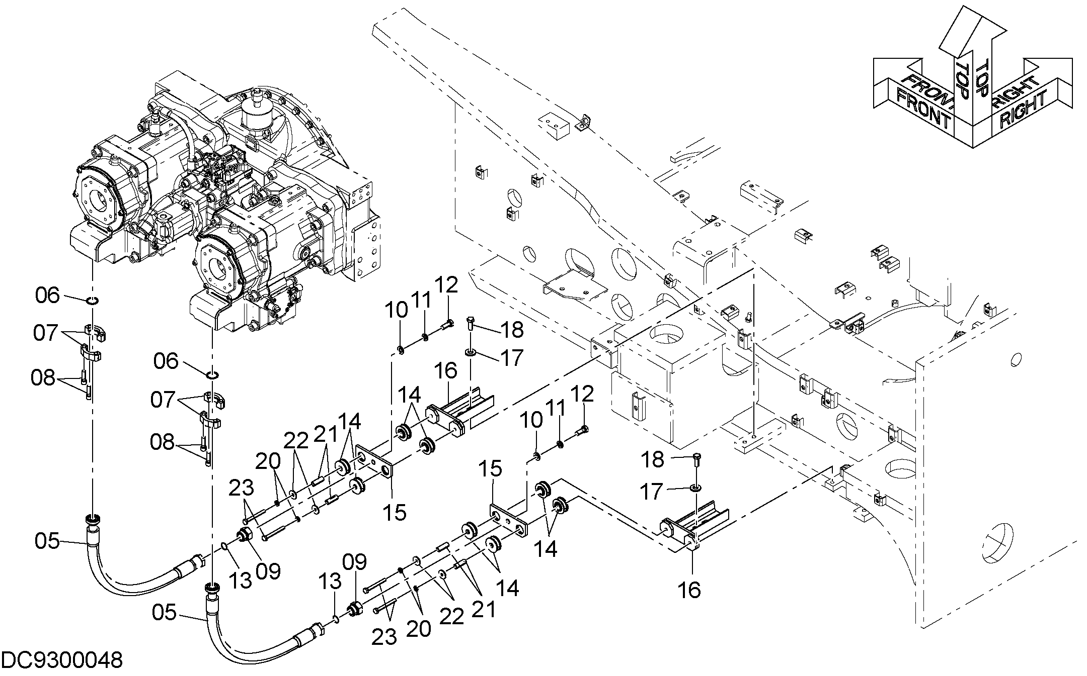 Схема Таил шланг детали HITACHI ZX870LC-5B