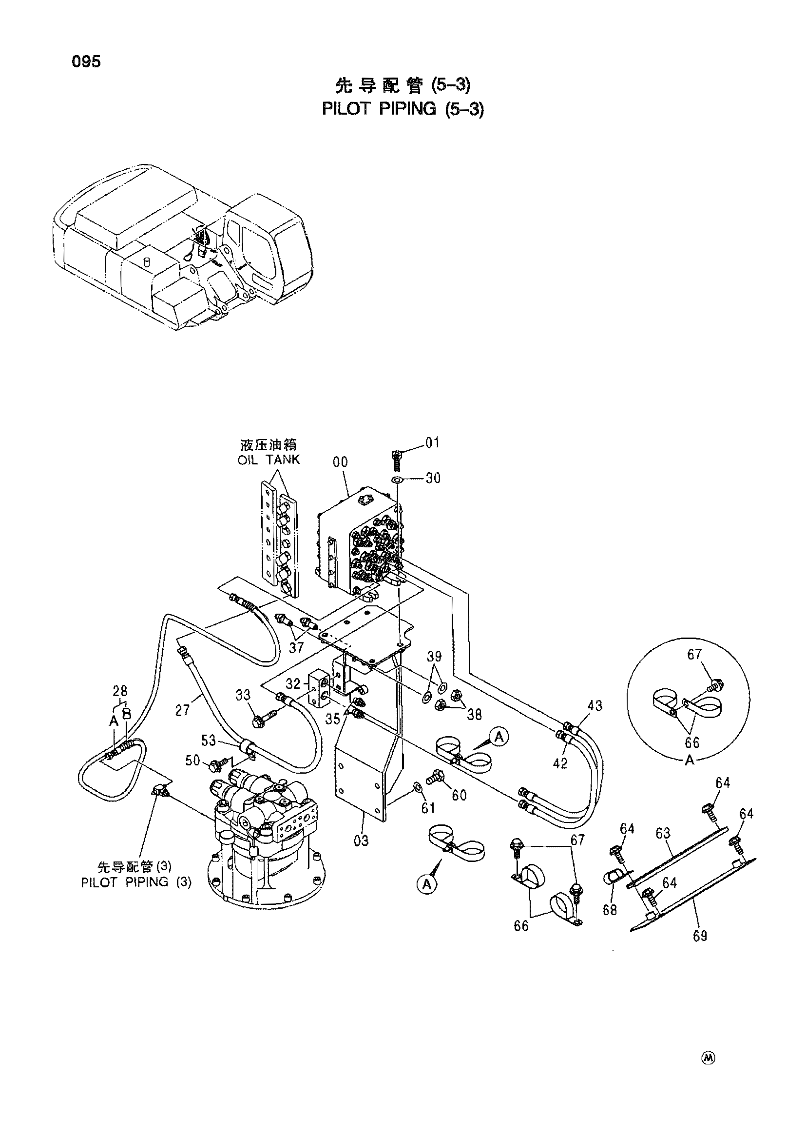 Схема Пилотные гидролинии (5-3) HITACHI ZX450H-HHE